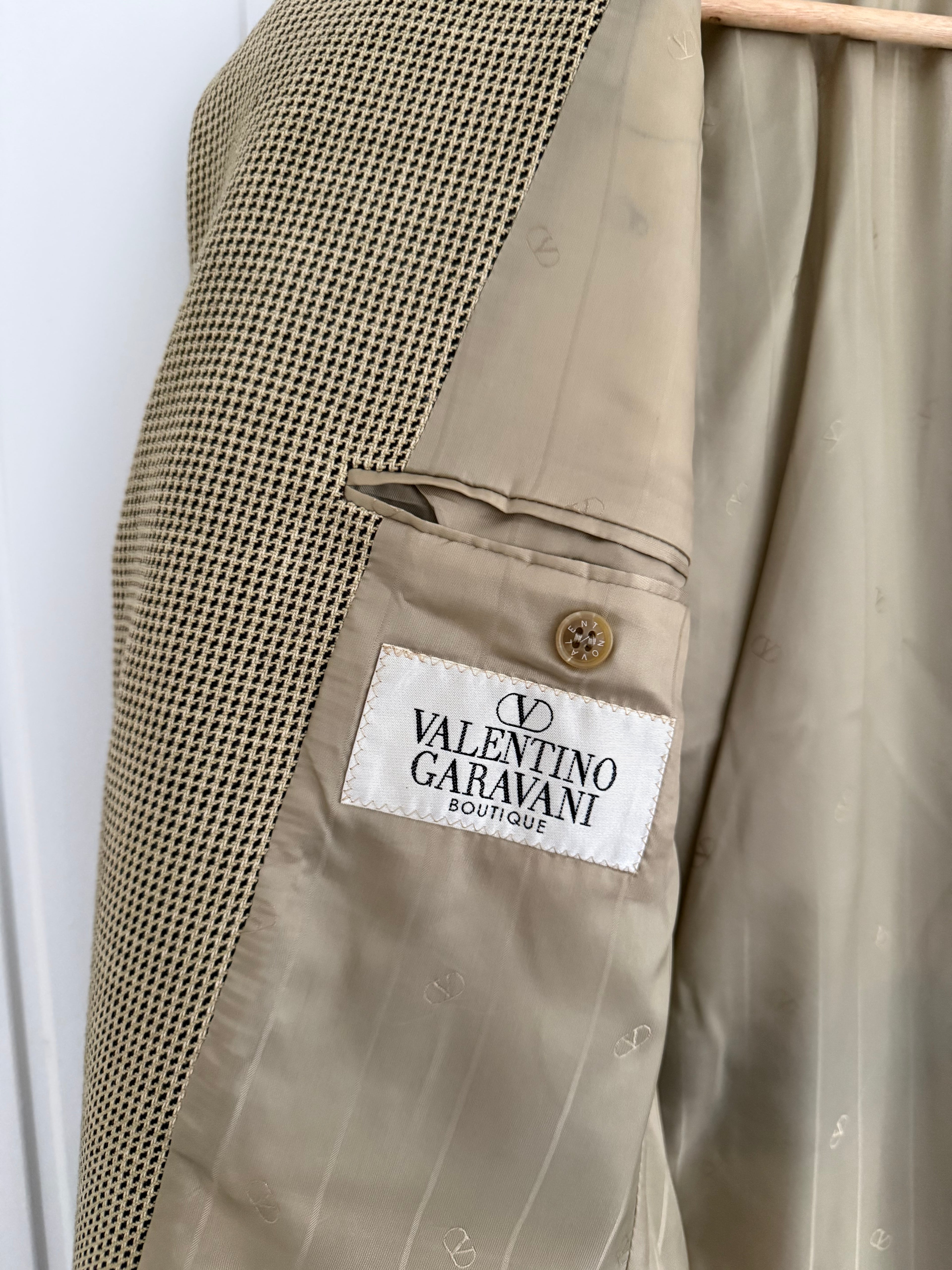 Valentino 1980s 3B Textured Wool Sports Jacket Blazer  - Size M