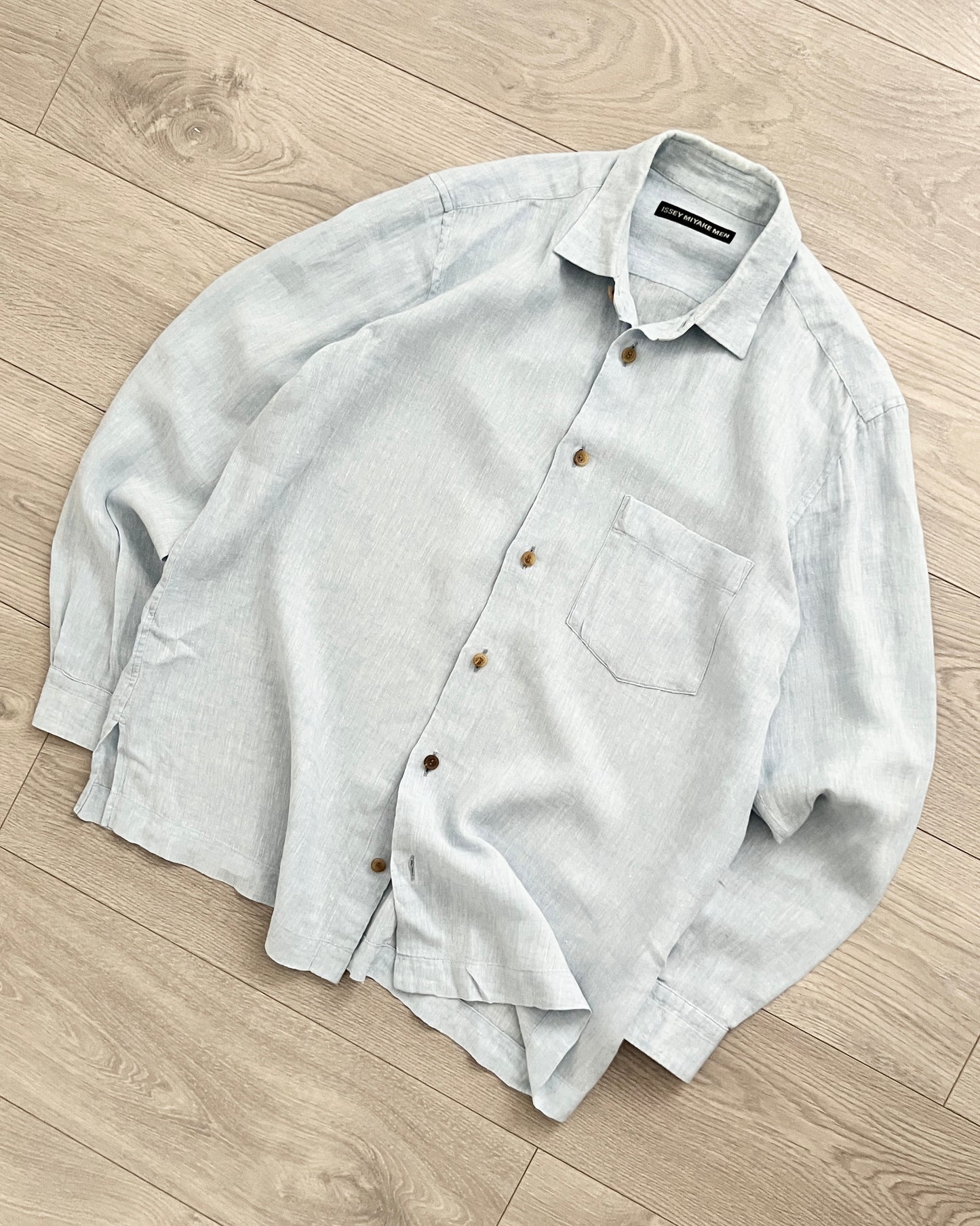 Issey Miyake SS2007 Sky Blue Linen Shirt - Size M