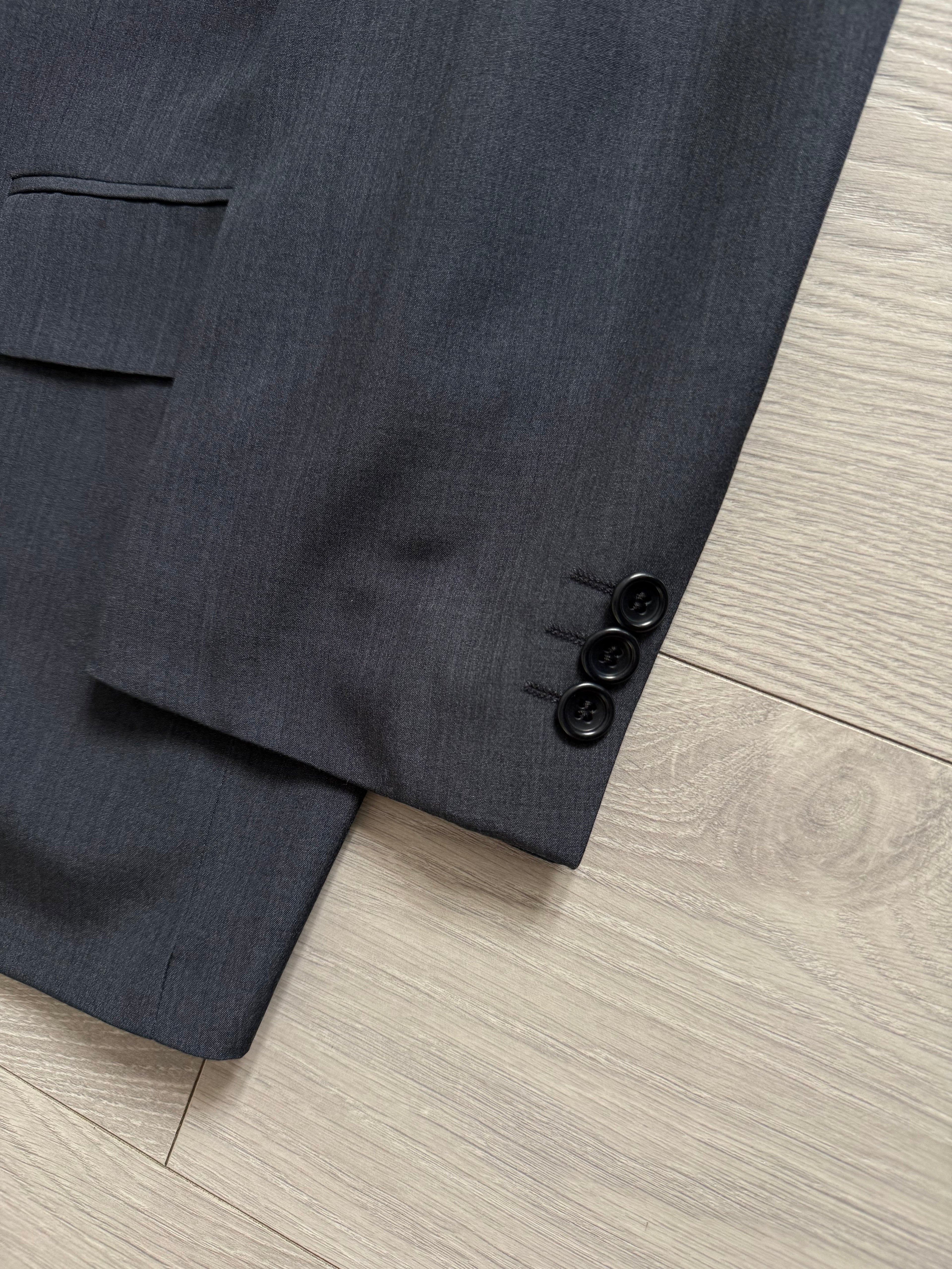 Hugo Boss 'Al Capone' 1980s Peaked Lapel Double Breasted Wool Rayon Sport Blazer Jacket - Size L