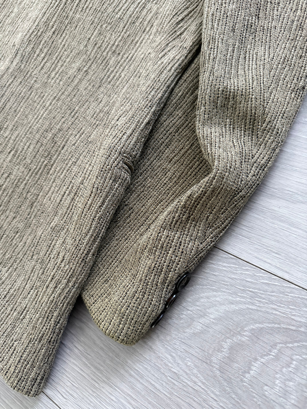 Emporio Armani 1990s 3D 'Tree Bark' Textured Wool Rayon Sports Jacket Blazer - Size L