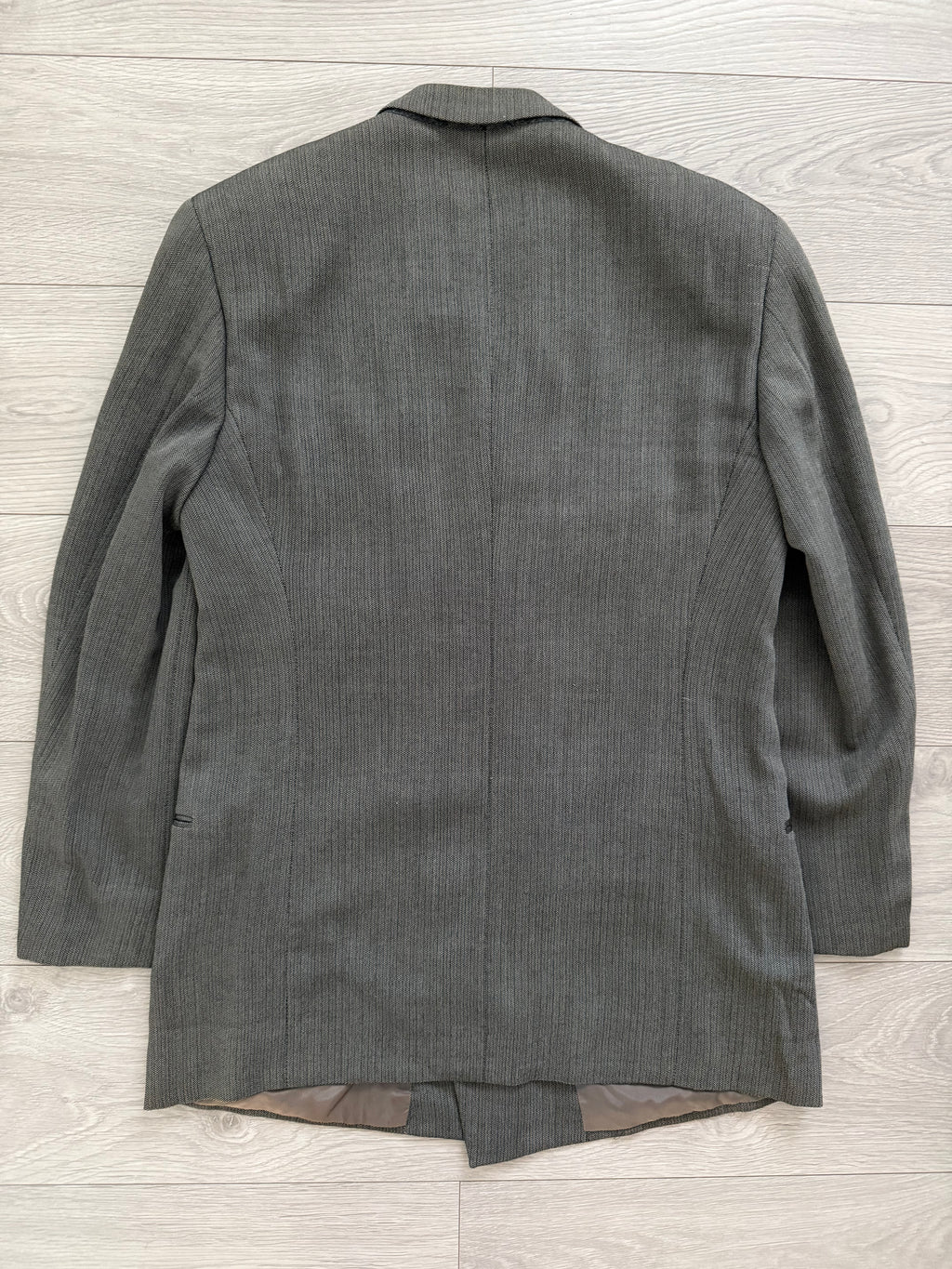 Giorgio Armani 1980s Peaked Lapel Double Breasted Textured Wool Sports Blazer Jacket - Size L
