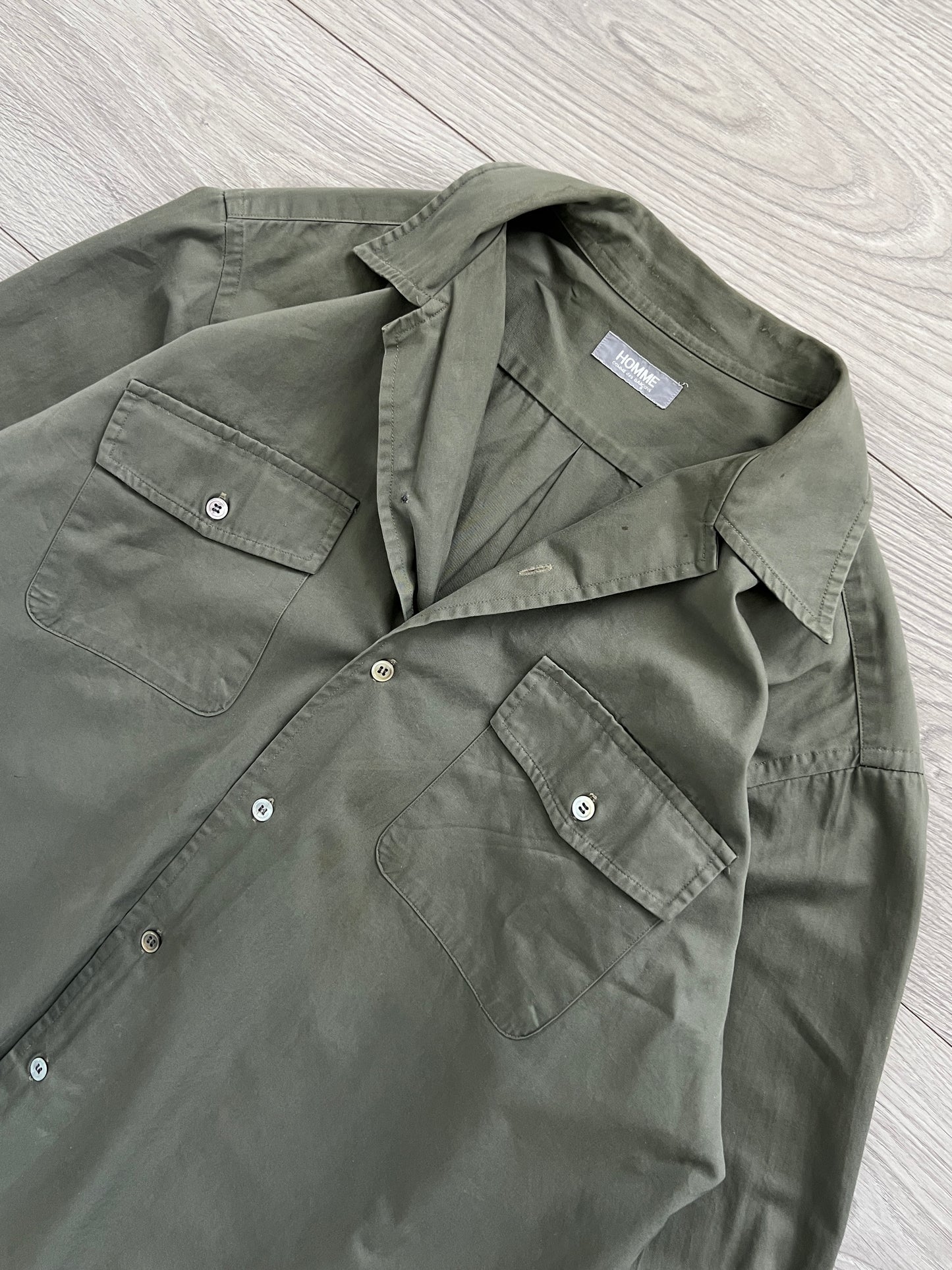Comme Des Garcons Homme 1980s Military Cargo Relaxed Shirt - Size M