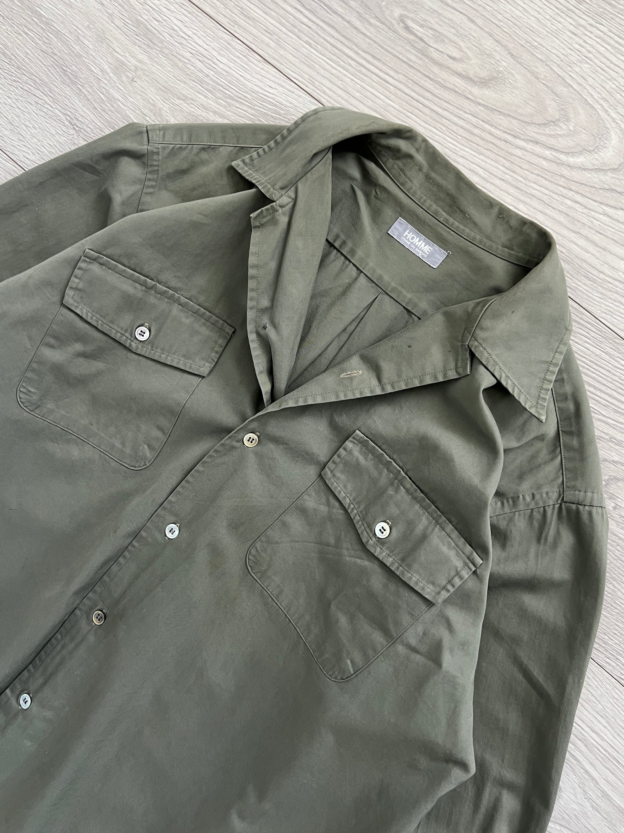 Comme Des Garcons Homme 1980s Military Cargo Relaxed Shirt - Size M