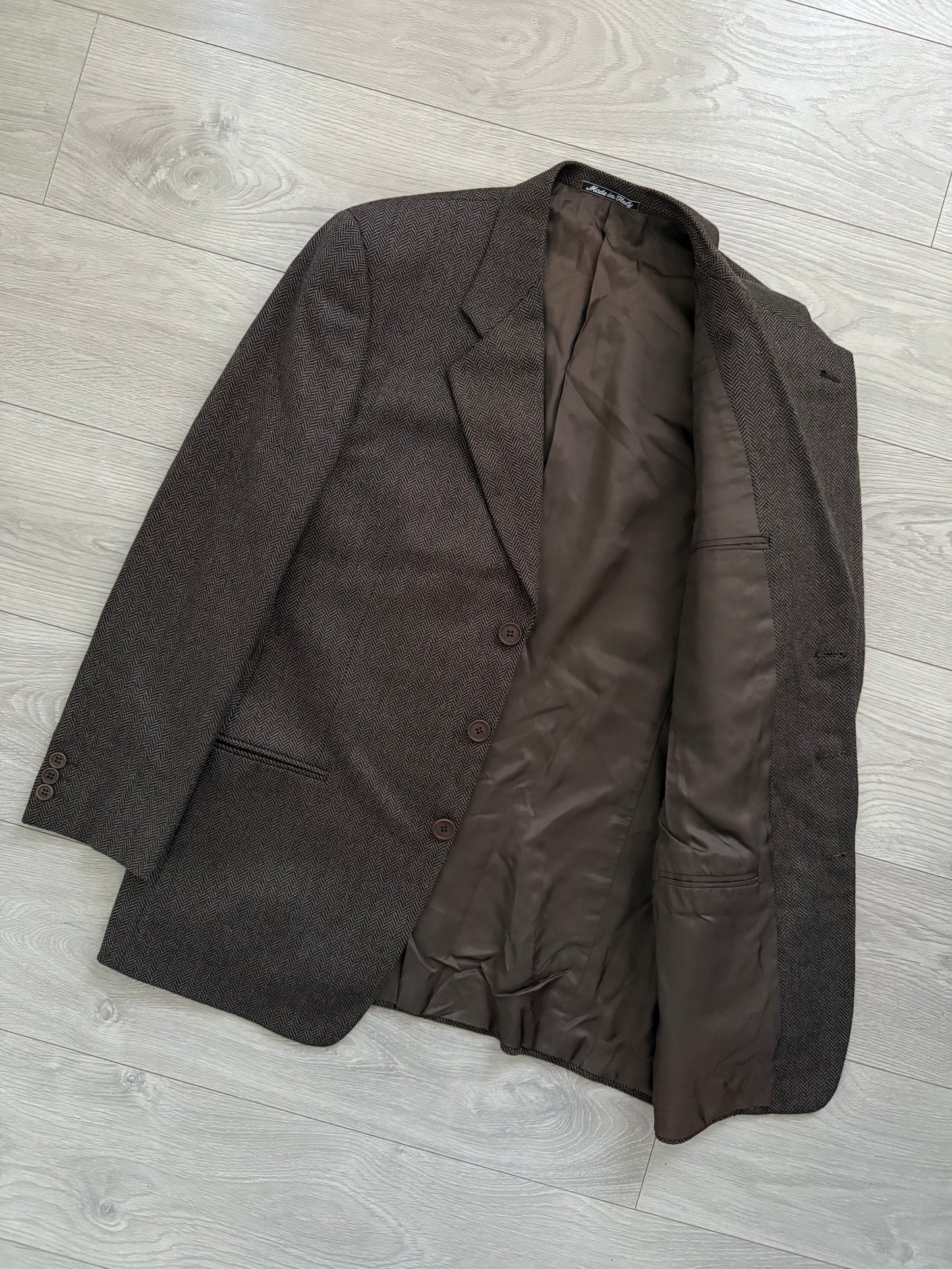 Giorgio Armani 1990s Tweed Wool 3B Blazer Jacket - Size XL
