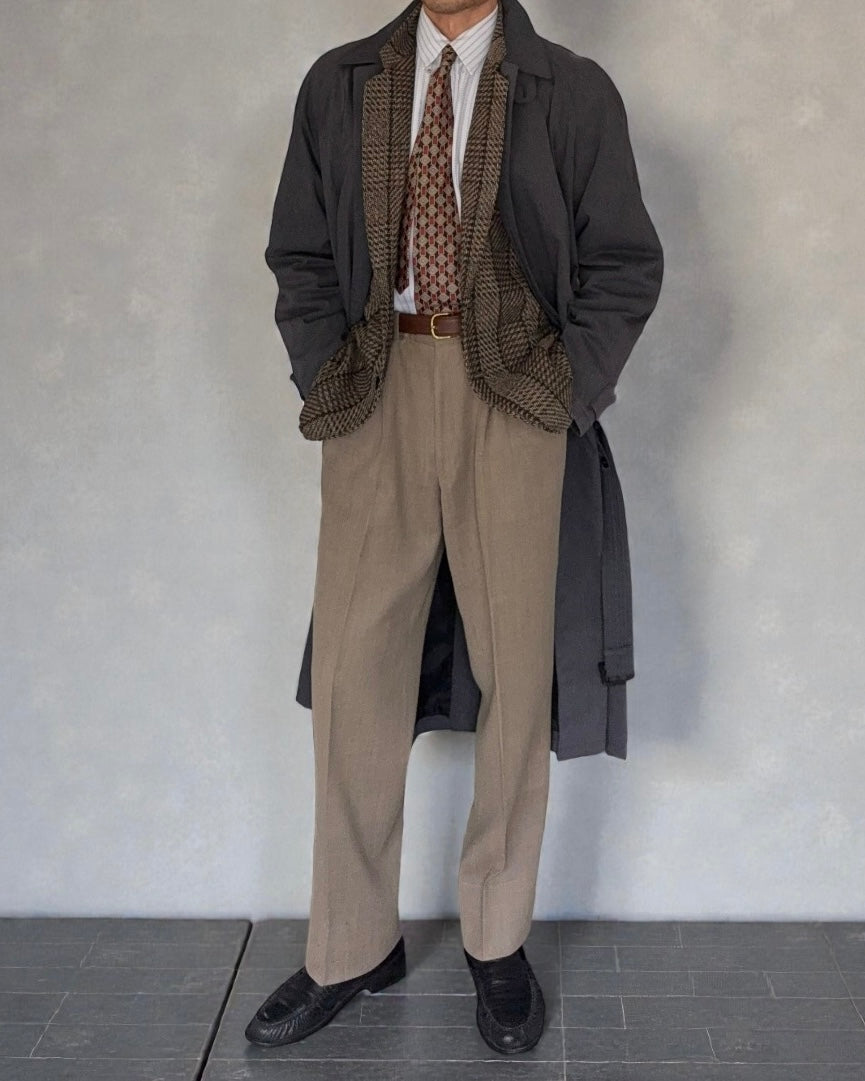 Giorgio Armani 1980s Grey Belted Coat - Size M