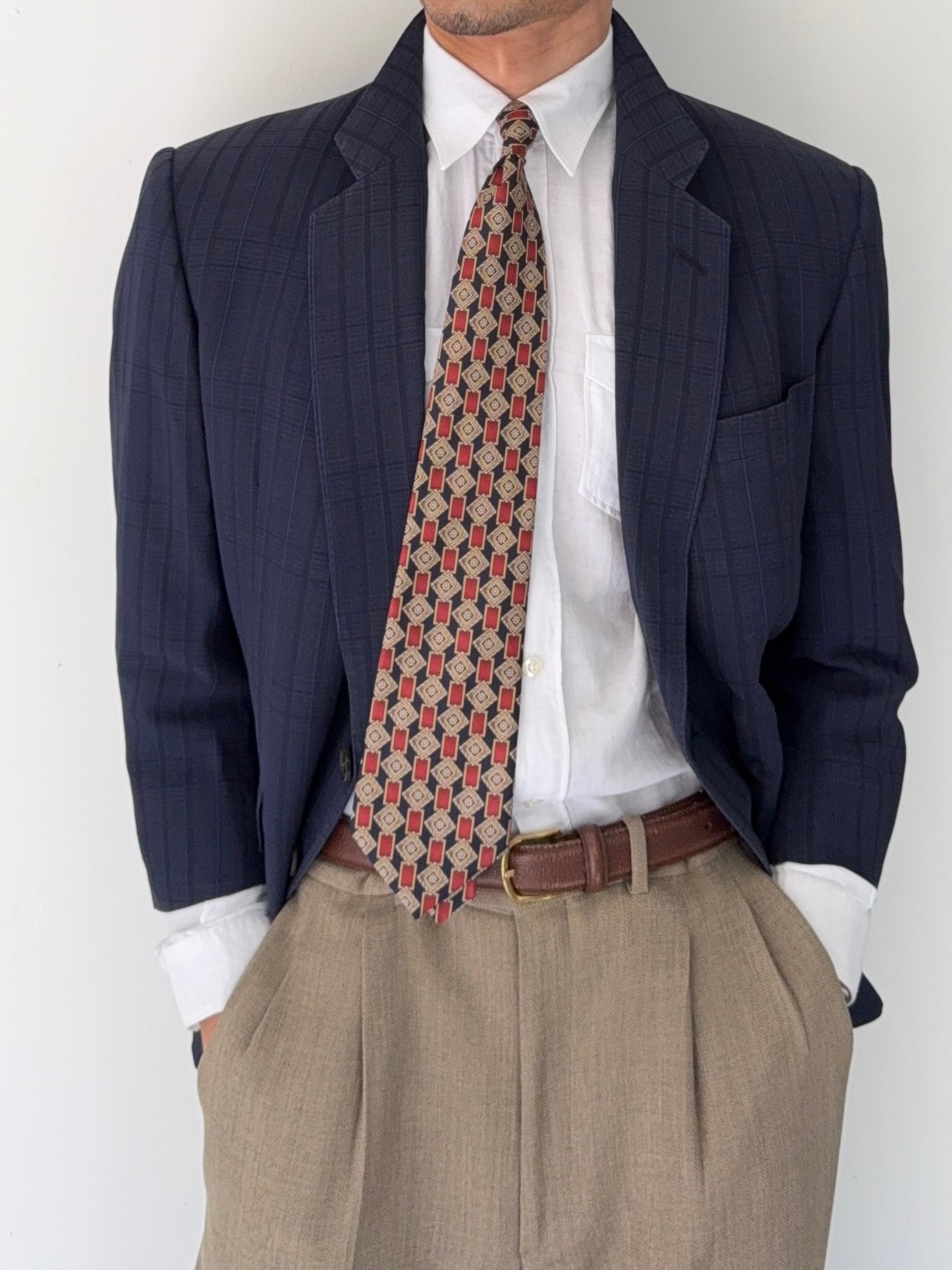 Burberry 1990s 2B Wool Blue Lightweight Partially Lined Sports Jacket Blazer - Size XS
