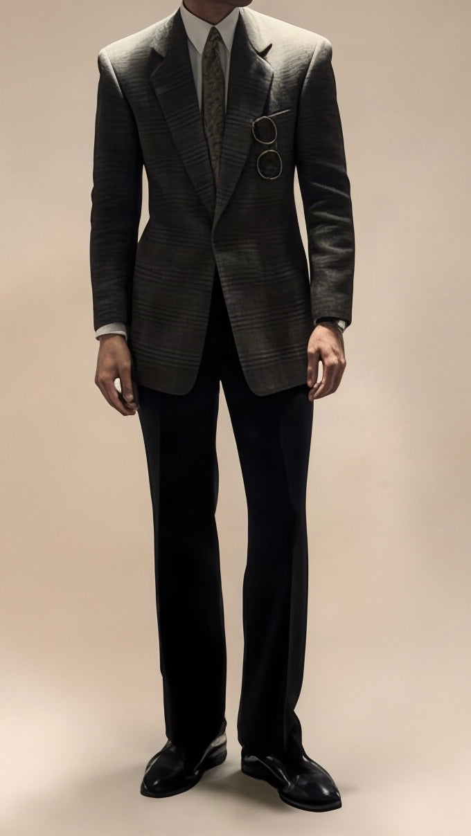 Giorgio Armani 1980s 2B Textured Wool Sports Jacket Blazer - Size S