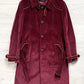 Prada FW2017 Runway Burgundy Red Western Corduroy Belted Coat - Size M
