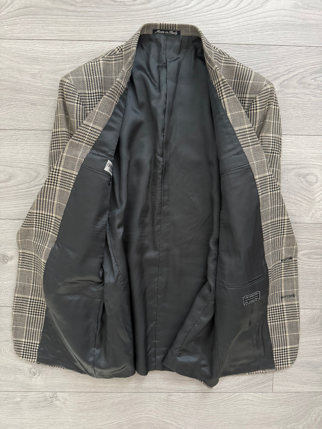 Giorgio Armani 1980s 2B Check Linen Cotton Sports Blazer Jacket - Size S