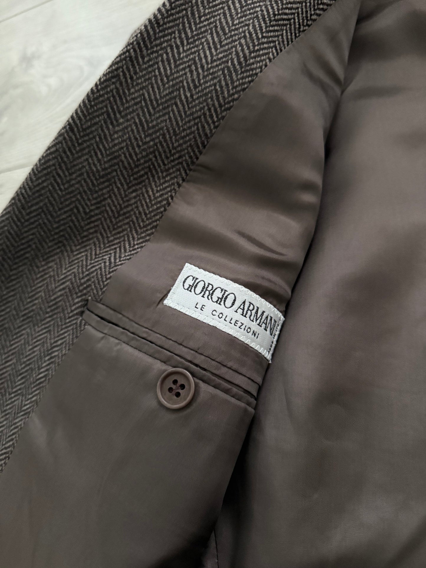 Giorgio Armani 1990s Tweed Wool 3B Blazer Jacket - Size XL