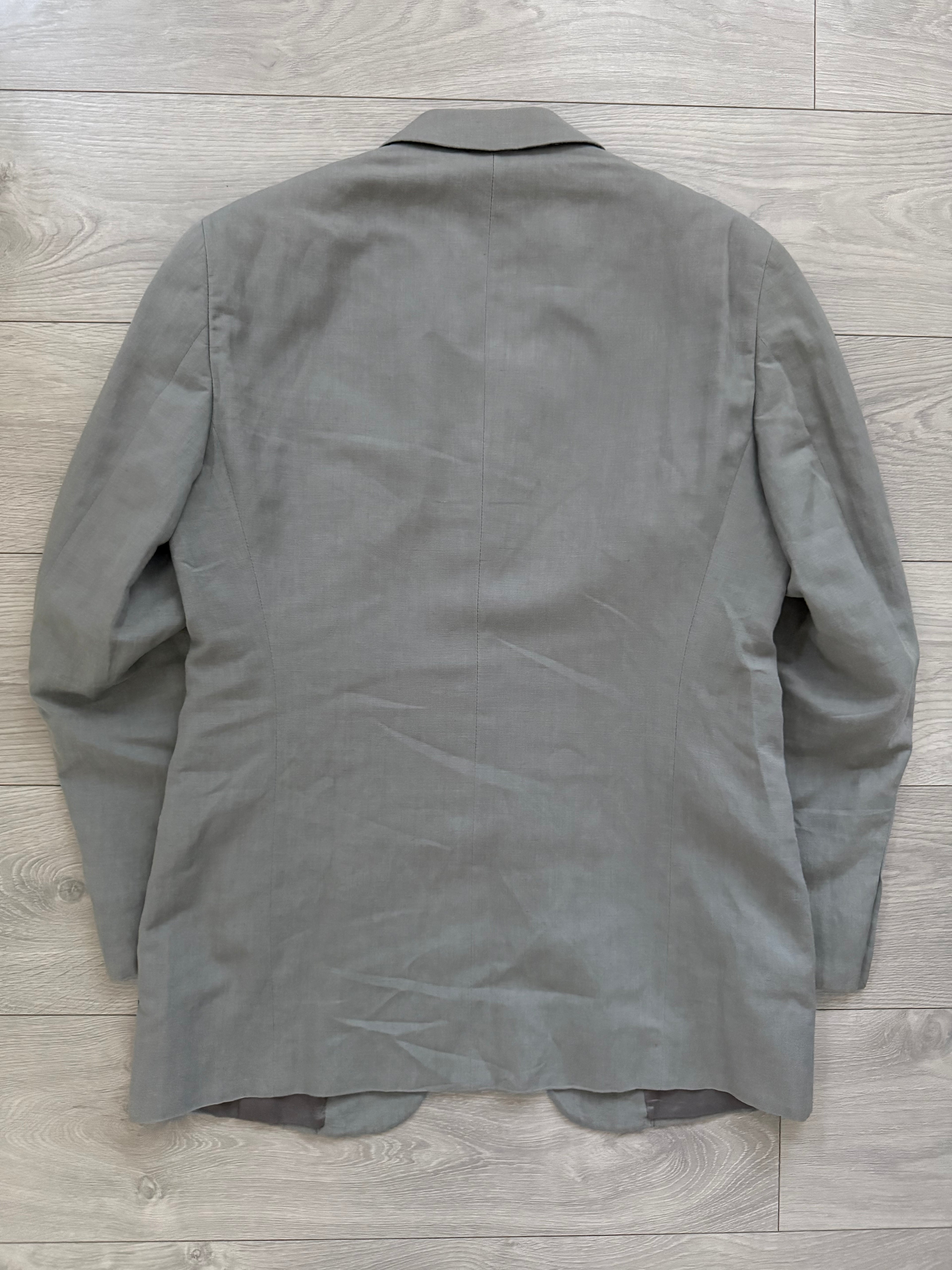 Giorgio Armani 1980s 3B Linen Blend Suit Grey - Size L Jacket / 32" Waist