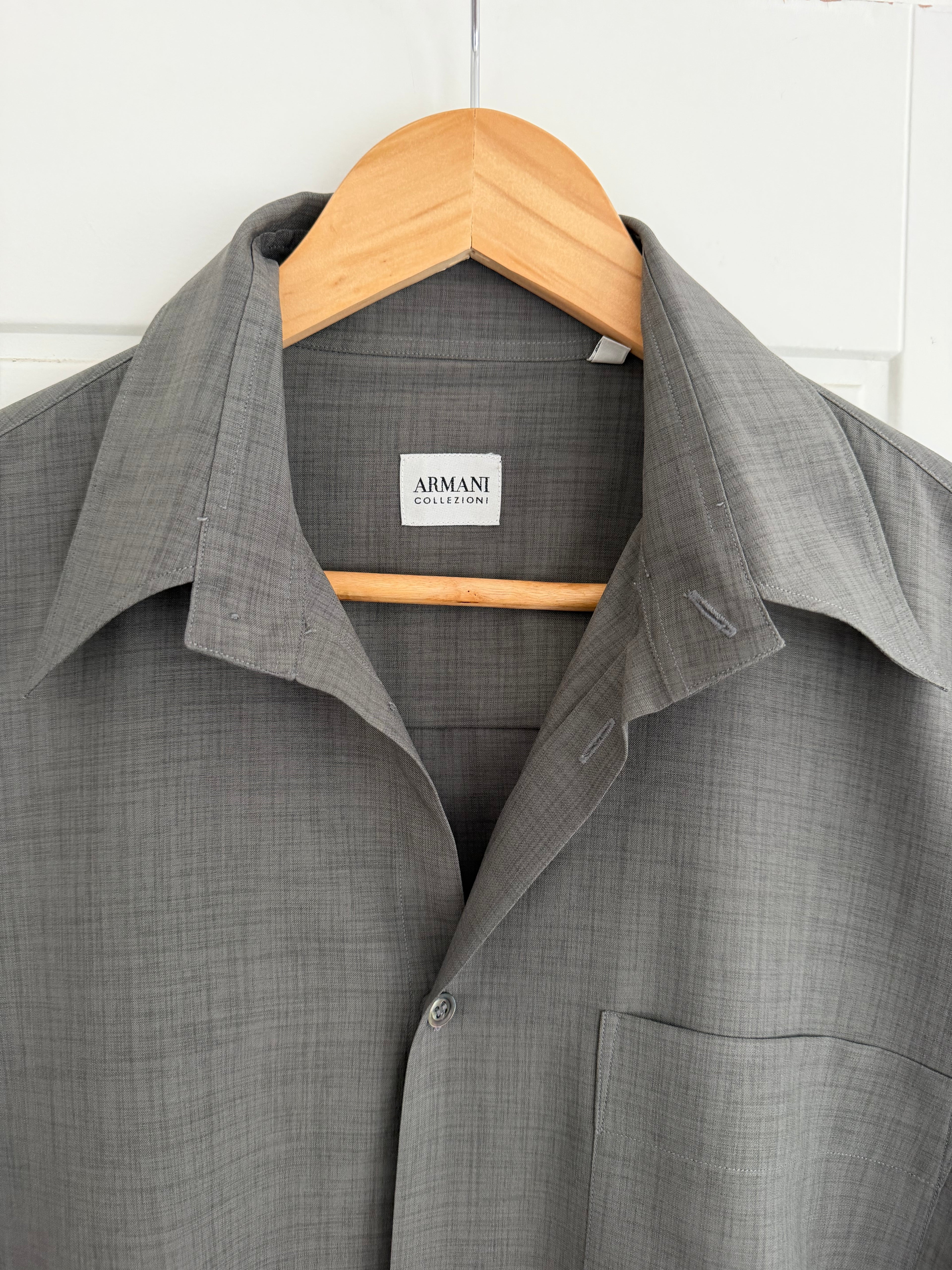 Armani 1990s Spread Collar Relaxed Shirt - Size M