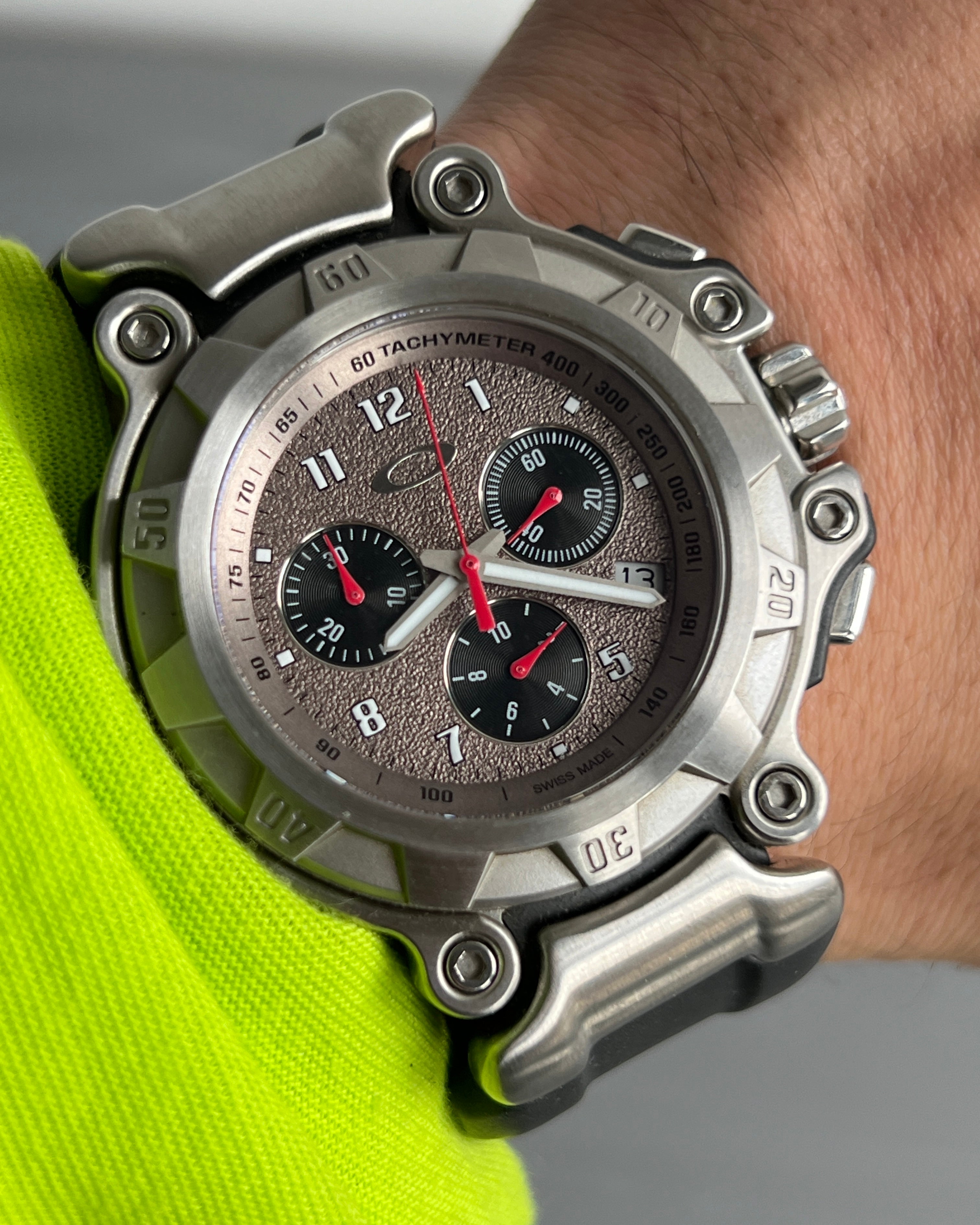 Oakley Crankcase Large 3-Hand Stainless Steel Carbon Watch