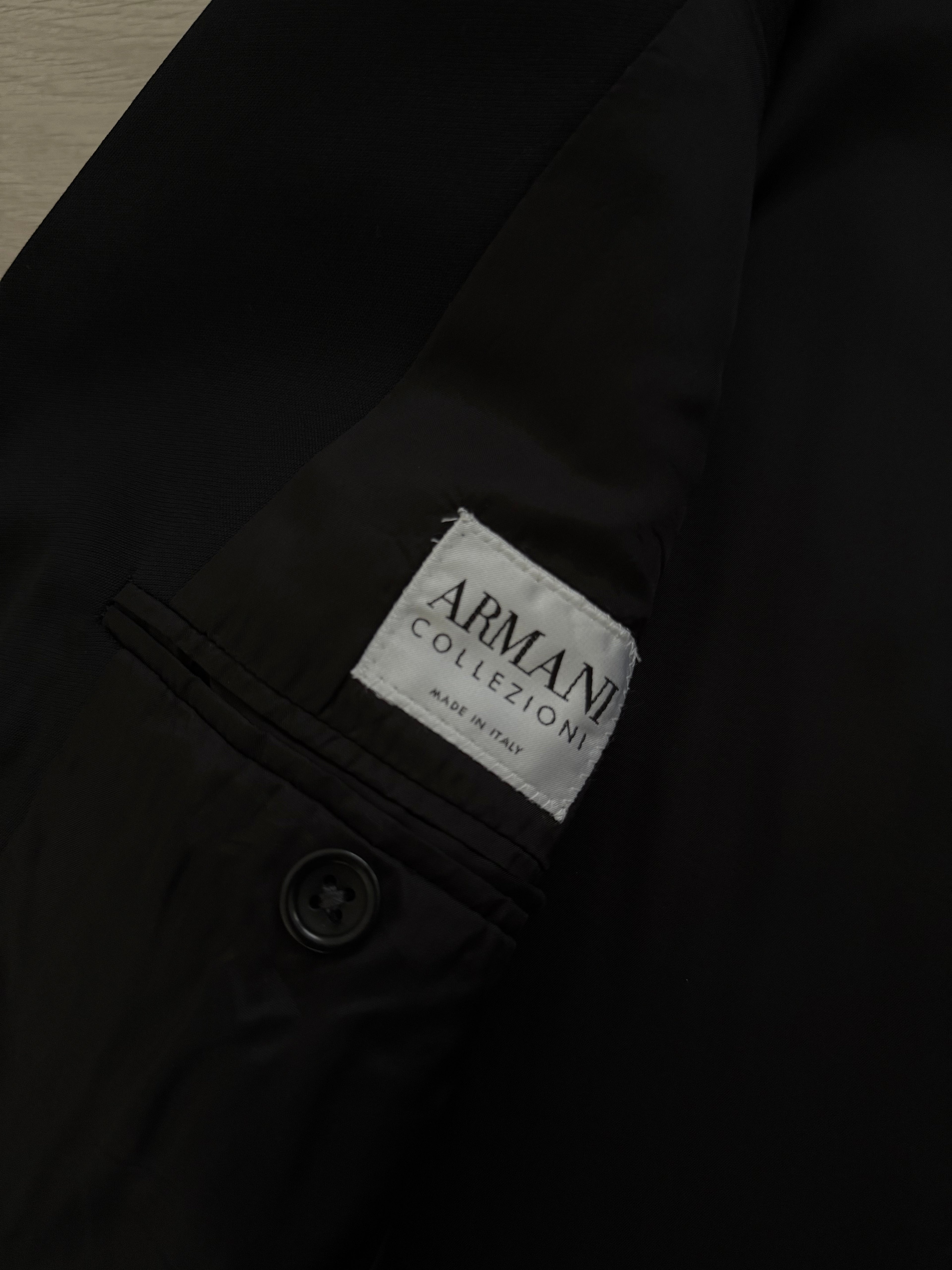 Armani 1990s 3B Wool Pleated Black Suit - Size S Jacket / 28" Waist