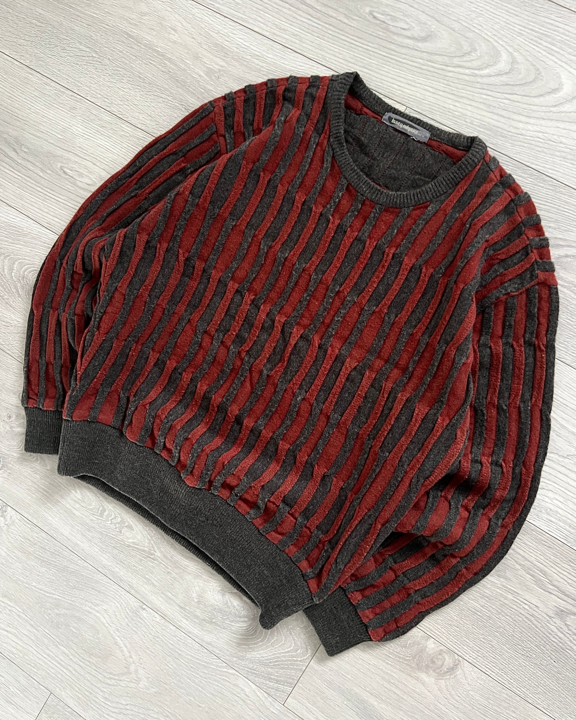 Issey Miyake 1990s 3D Woven Textured Knit Sweater - Size M