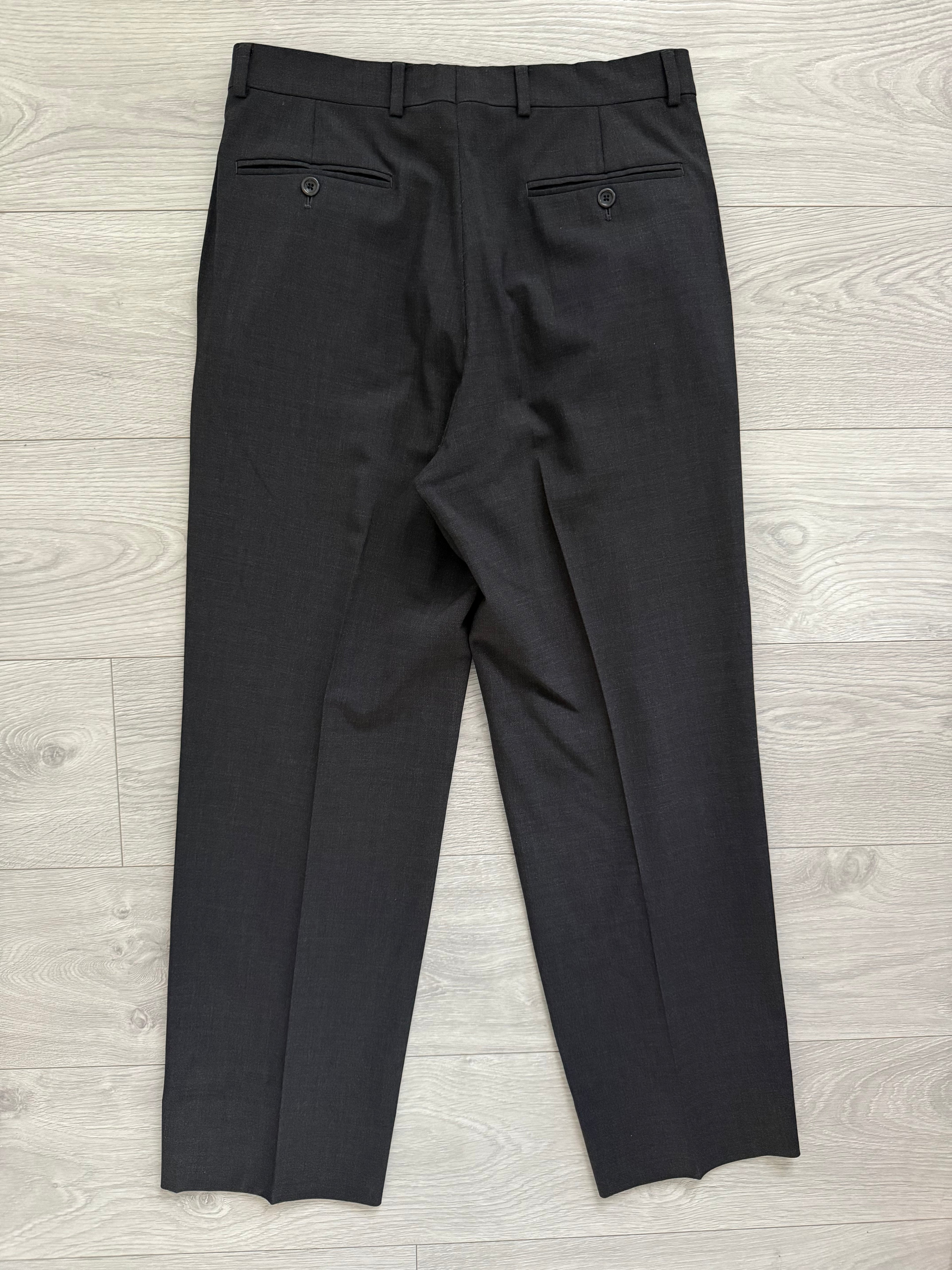 Armani 2000s Pleated Wool Grey Pants - Size 30" Waist