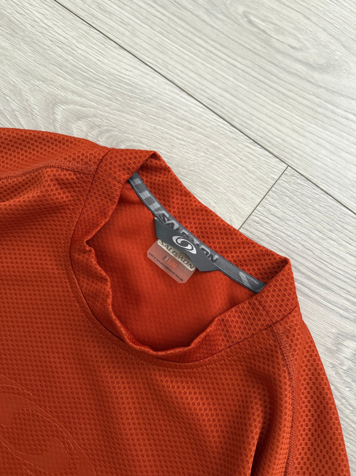 Salomon 00s Moto Mesh Orange Technical Long Sleeve - Size L