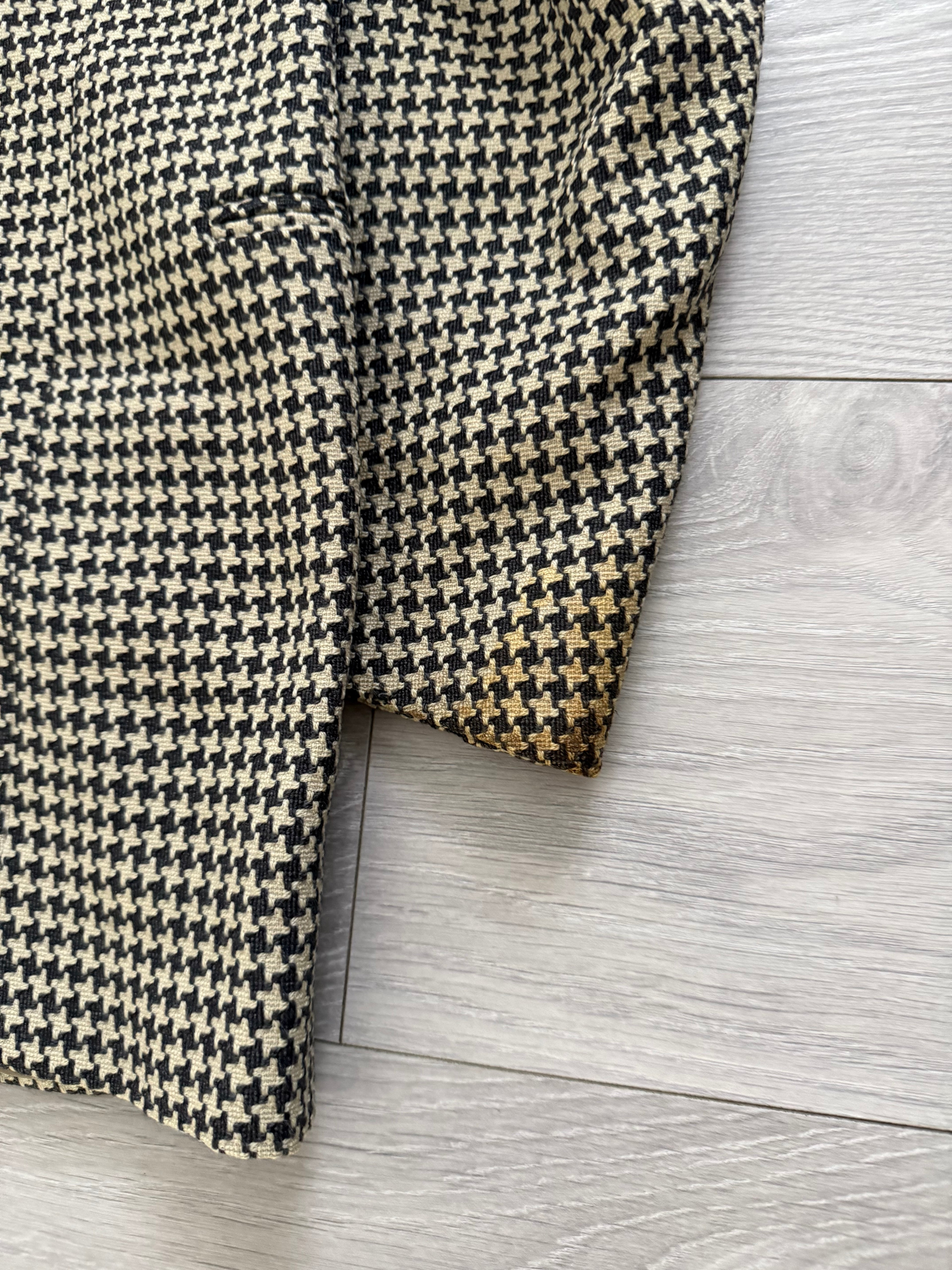 Emporio Armani 1990s 2B Houndstooth Wool Sports Blazer Jacket - Size S