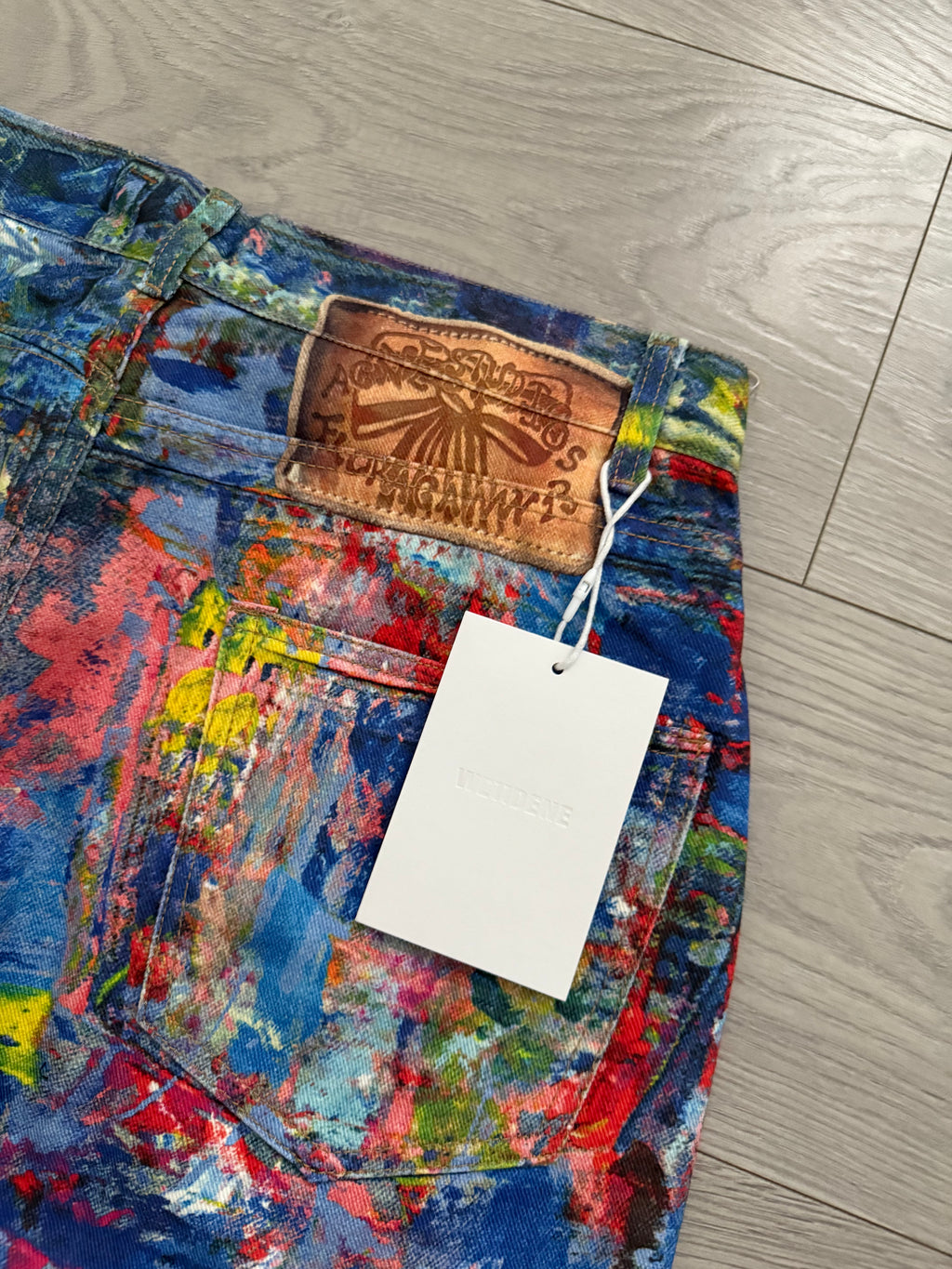 WC11Dene Trompe L'oeil Paint Splatter Jeans - Size L