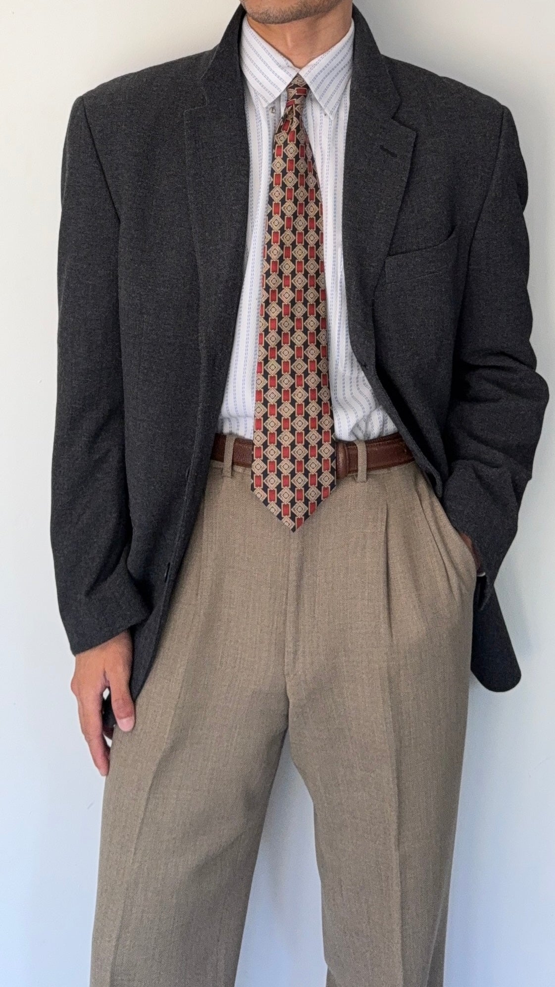 Emporio Armani 1990s 3B Grey Sports Jacket Blazer - Size XL