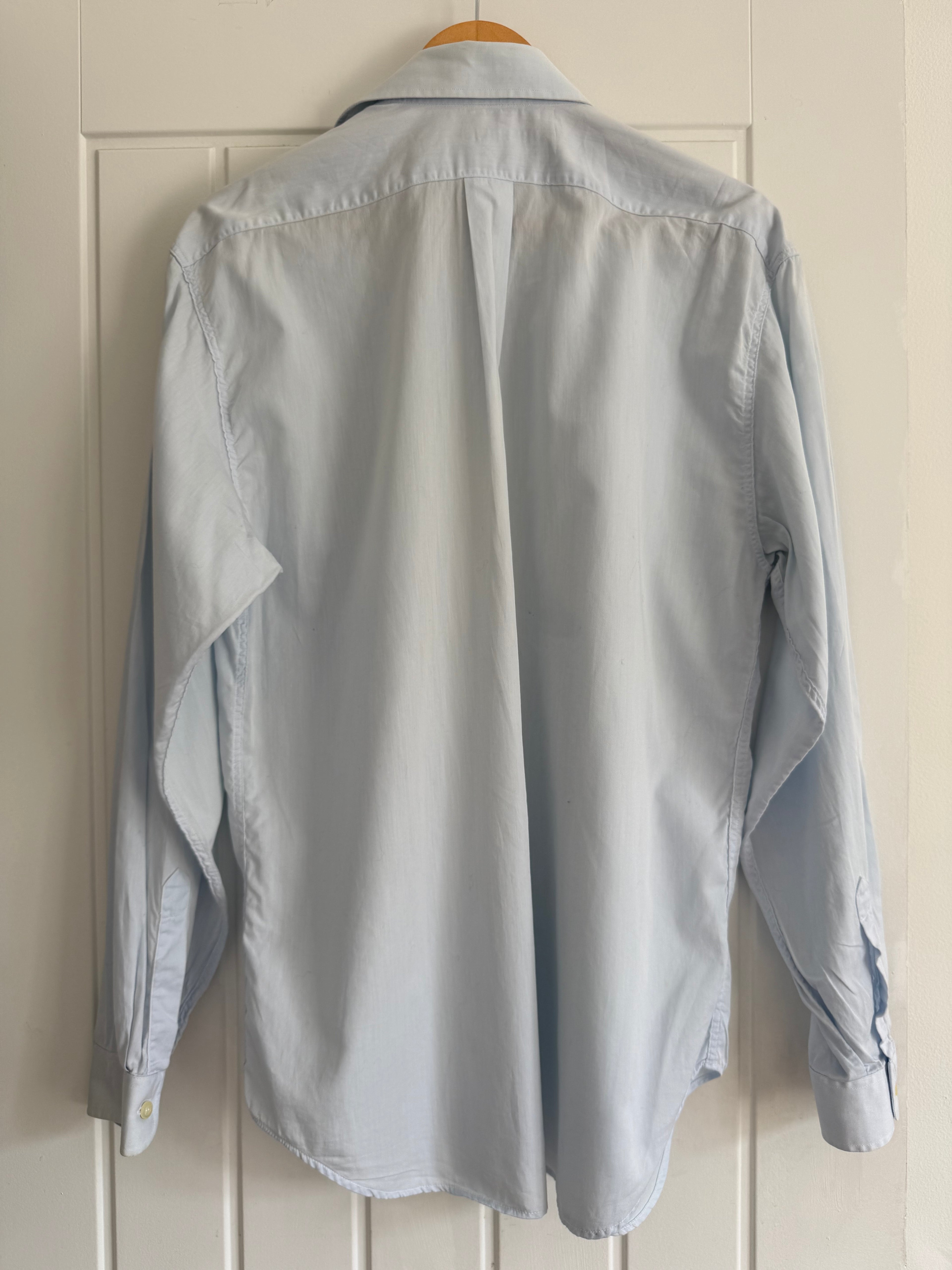 Emporio Armani 1990s Blue Cotton Shirt - Size L