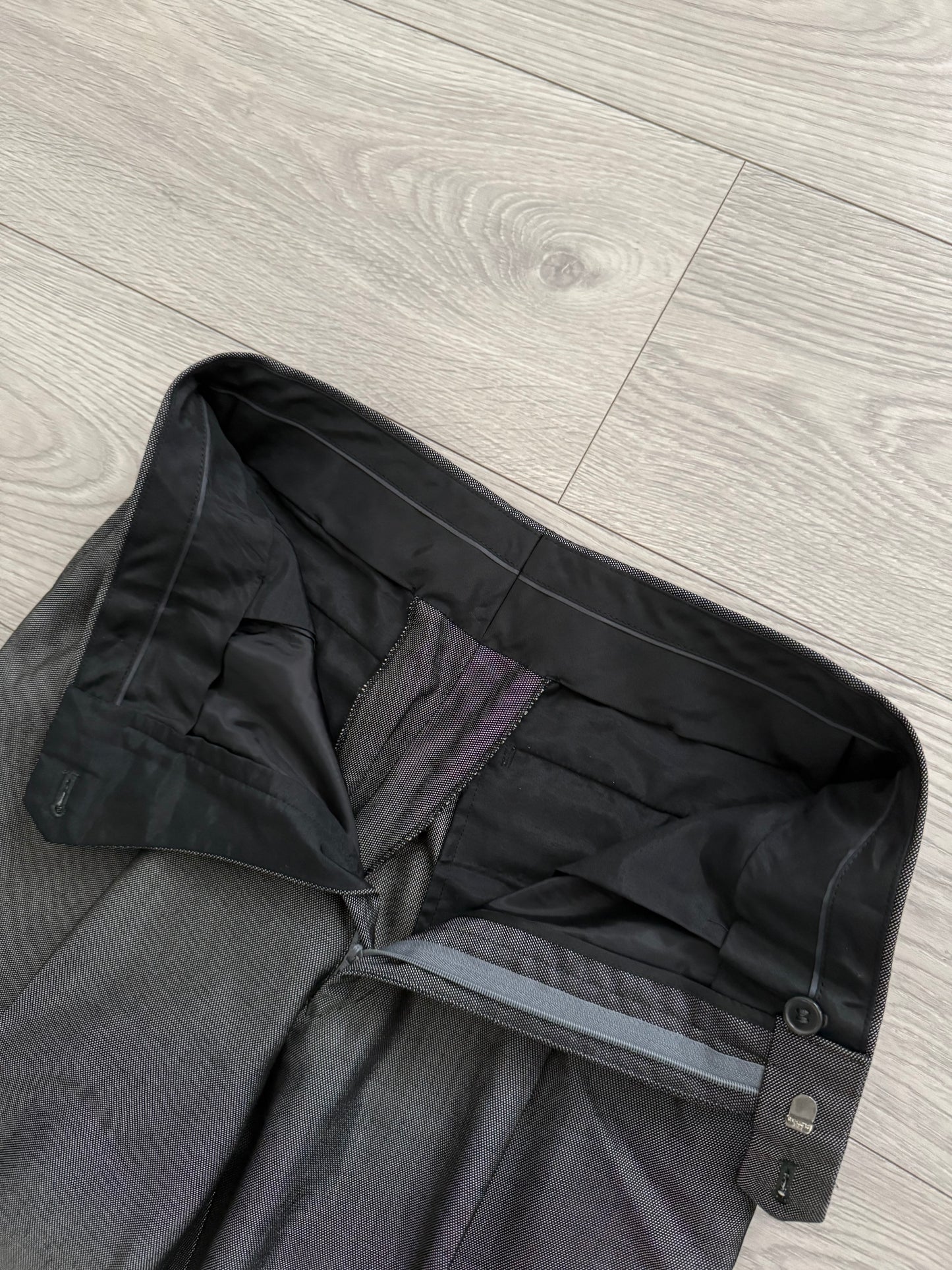 Yves Saint Laurent 1990s Double-Breasted Pleated Wool Suit - Size S Jacket / 30" Waist