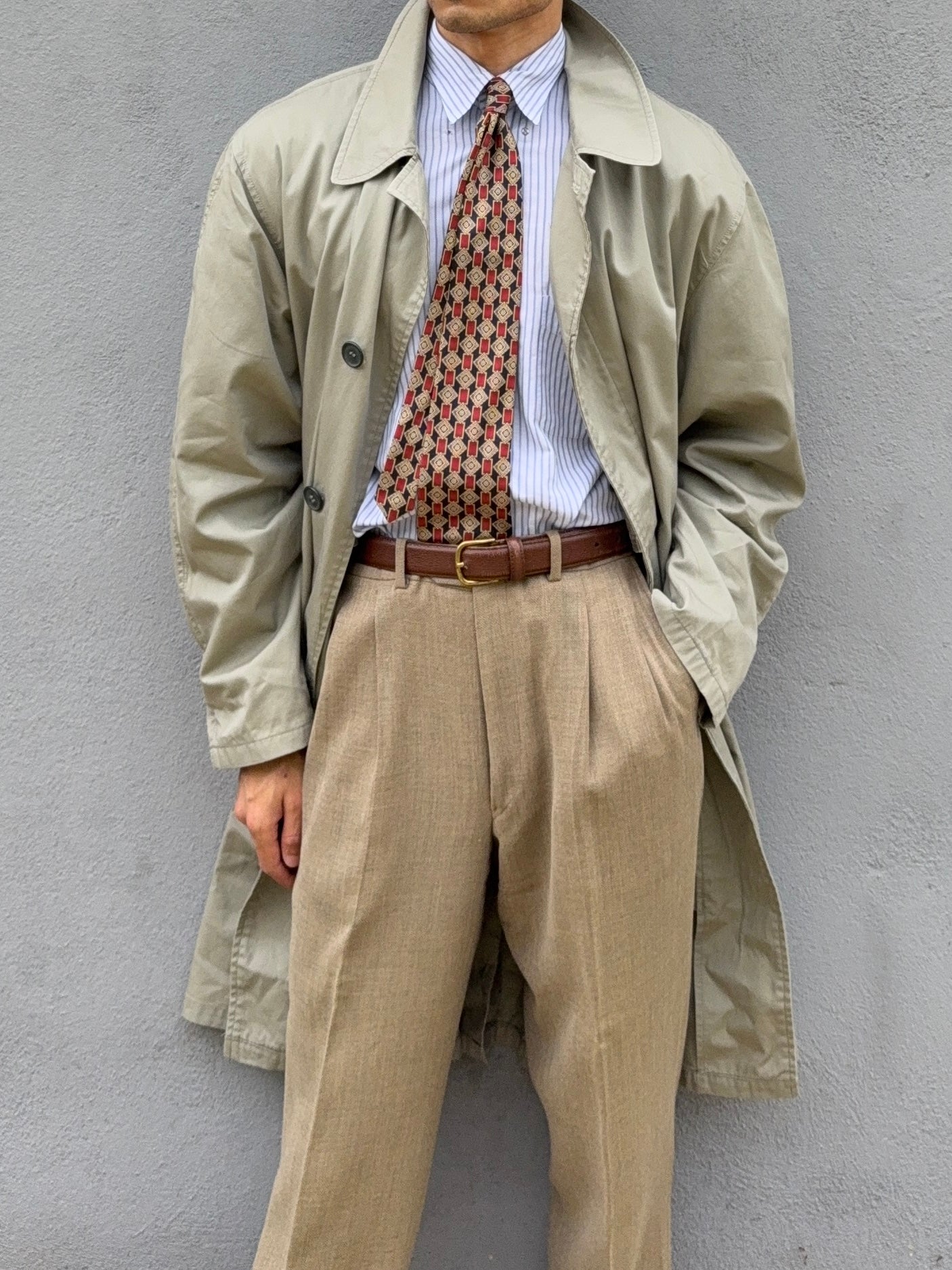 Emporio Armani 1980s Cotton Rain Overcoat - Size L