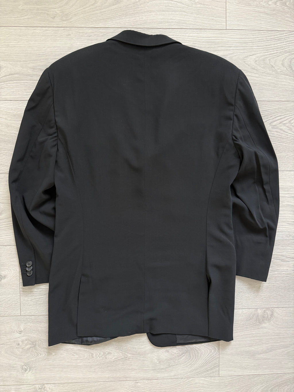 Giorgio Armani Black Label 1990s 3B Draped Lightweight Wool Jacket - Size S