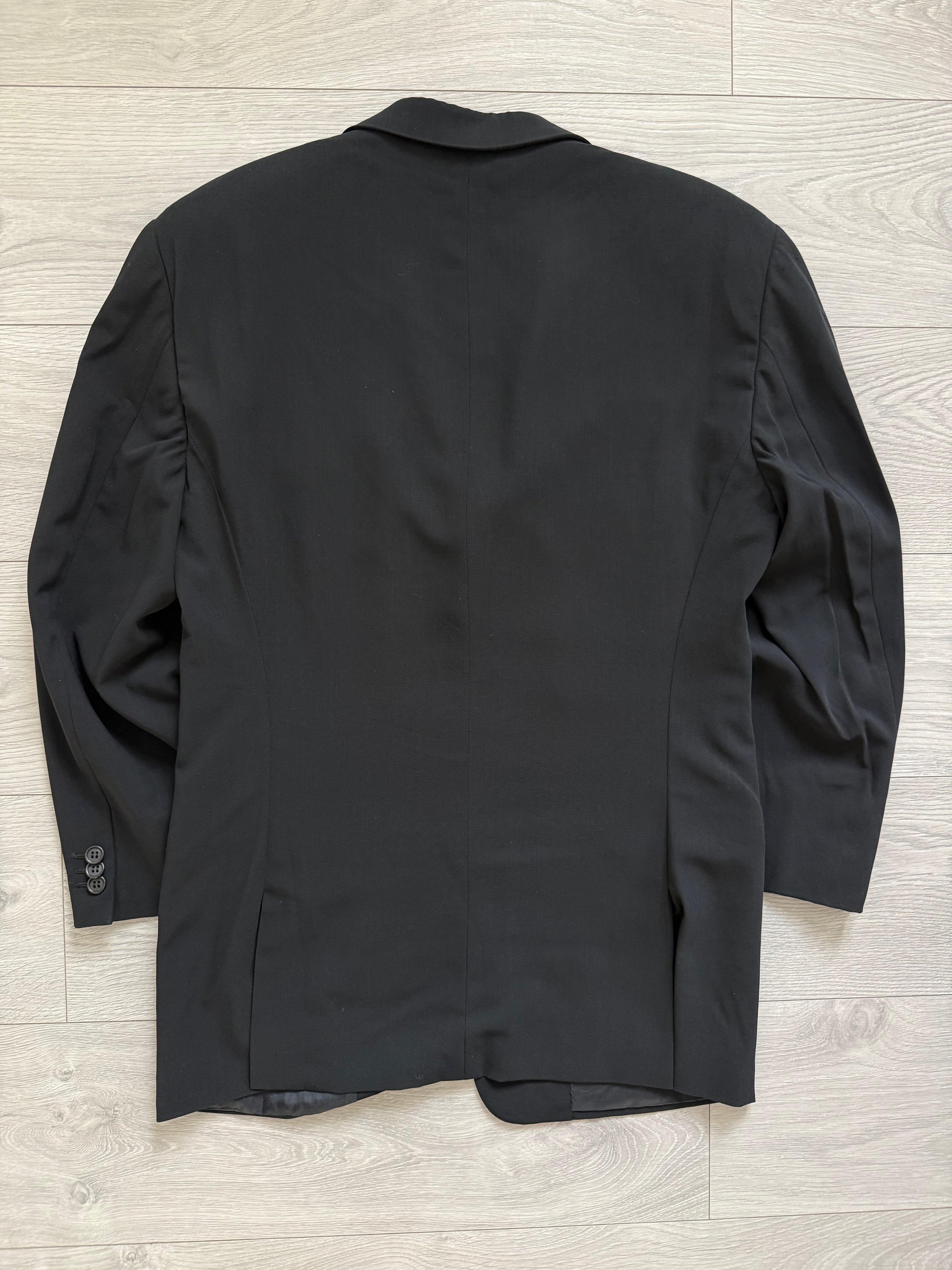 Giorgio Armani Black Label 1990s 3B Draped Lightweight Wool Jacket - Size S