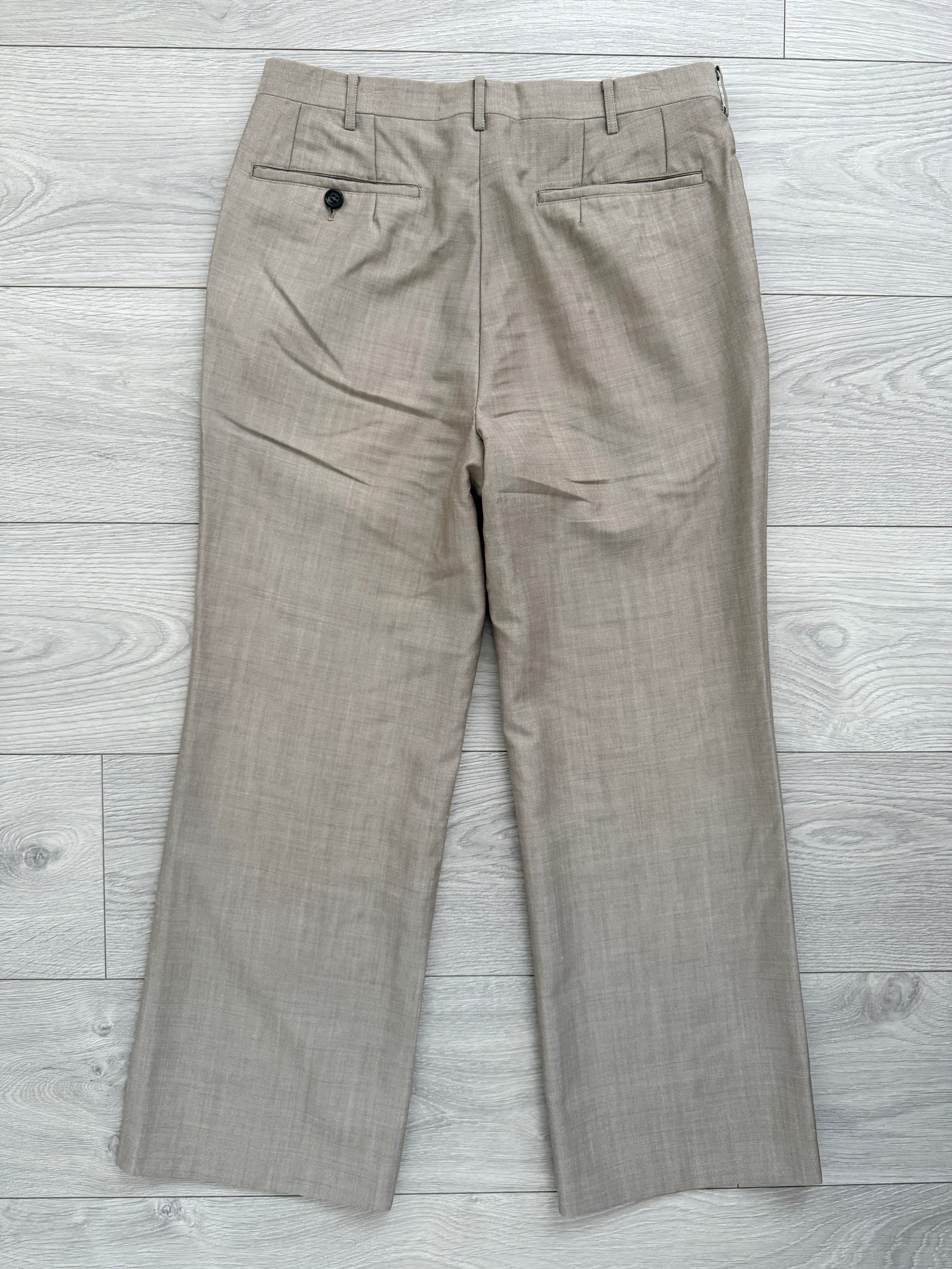 Givenchy 1990s Taupe Beige Wool Pants - Size 30" Waist