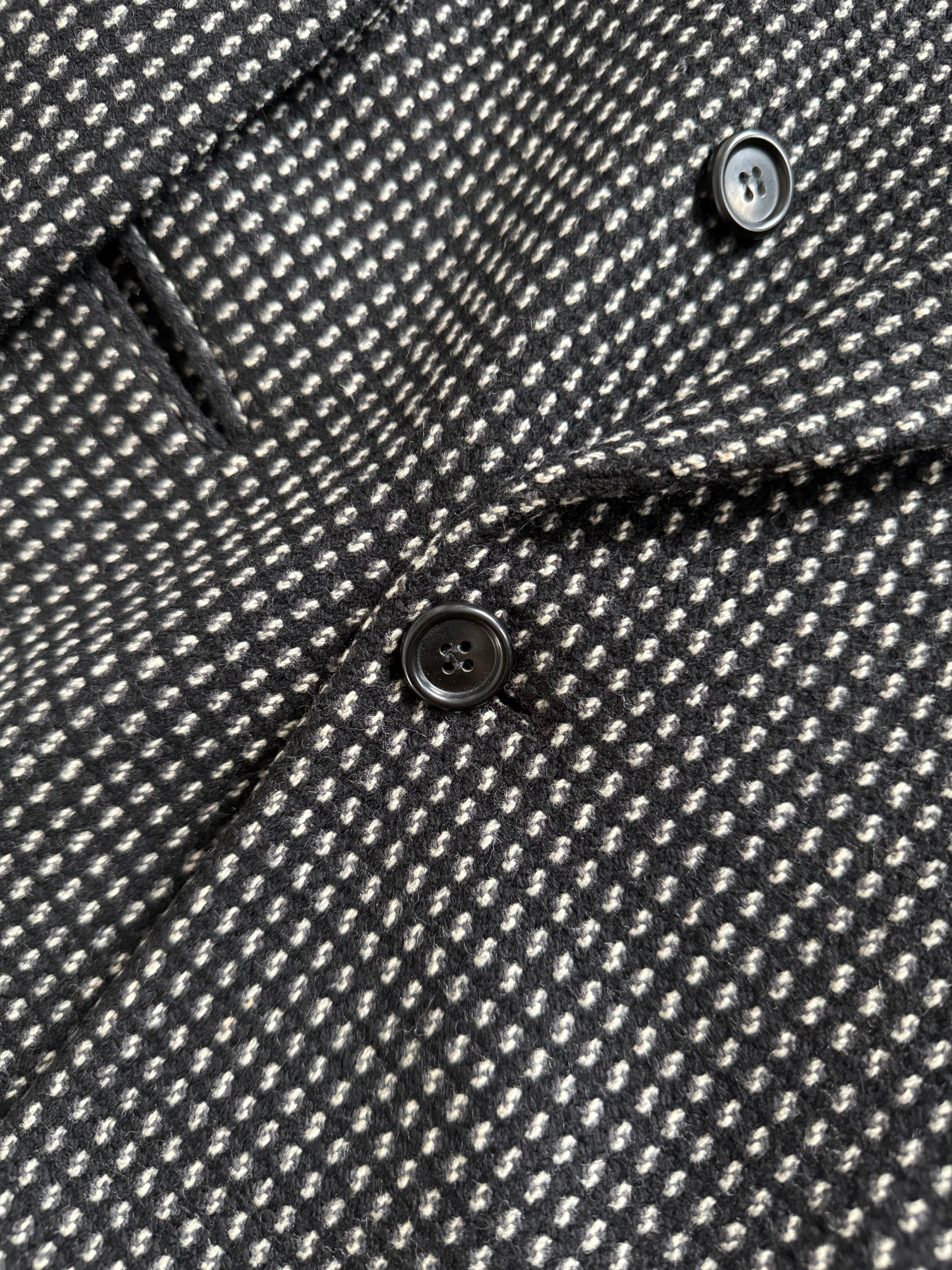 Hugo Boss 1980s Wool Cashmere Peaked Lapel Double Breasted Textured Sport Jacket Blazer - Size XL