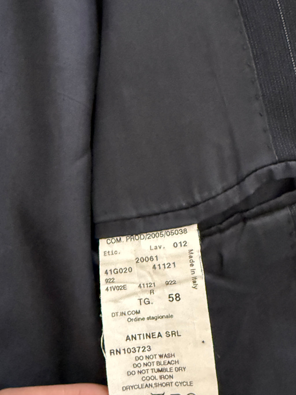 Emporio Armani 1990s 2B Striped Navy Suit - Size XXL Jacket / 38" Waist