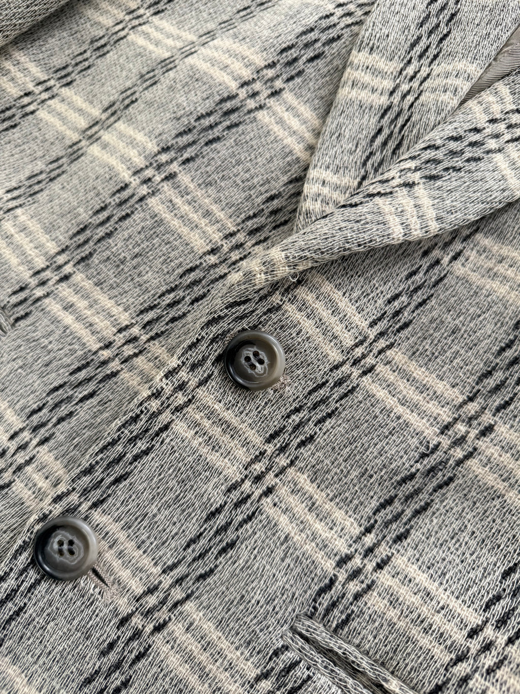 Emporio Armani 1980s 2B Textured Wool Check Sports Jacket Blazer - Size S