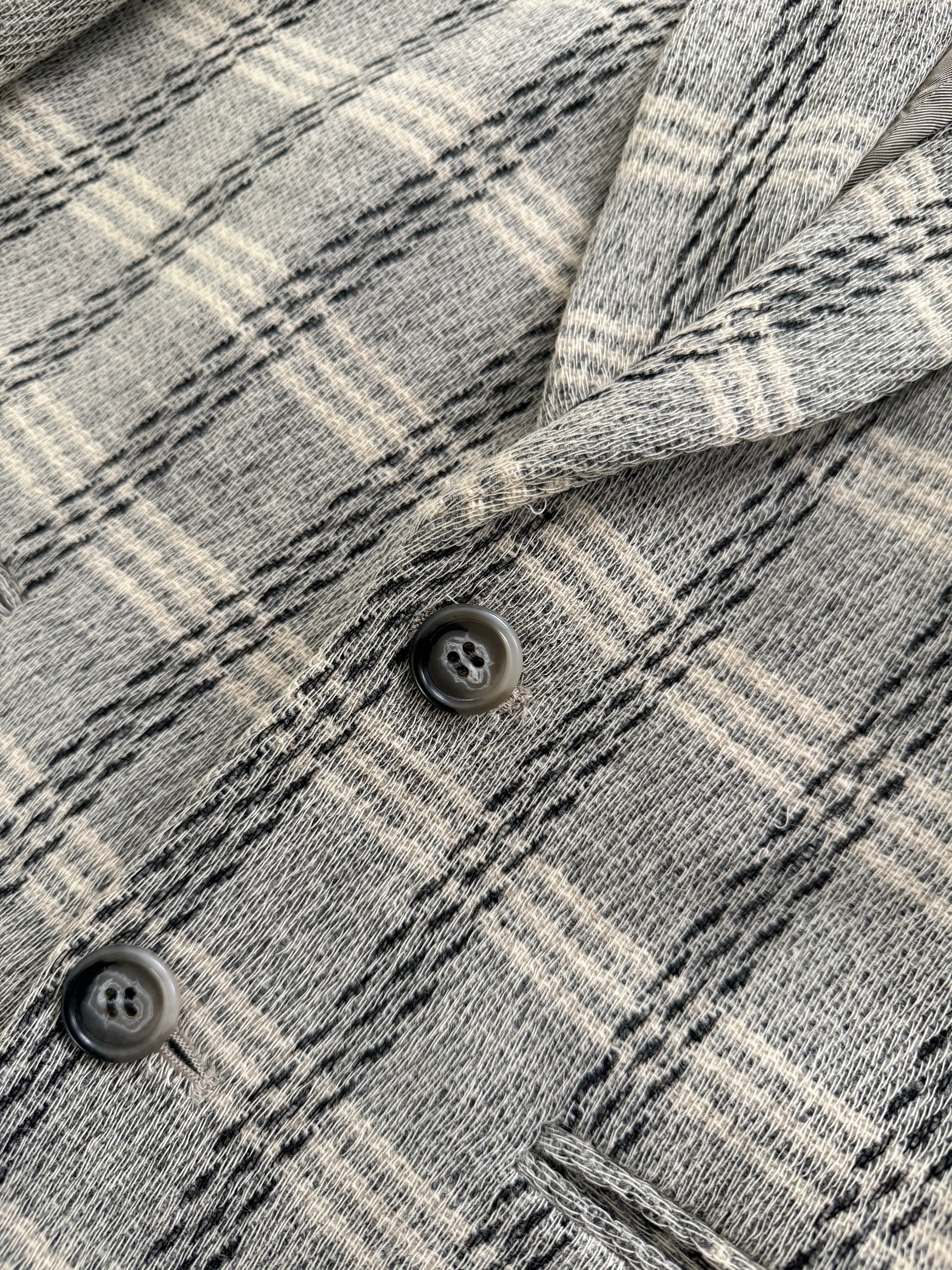 Emporio Armani 1980s 2B Textured Wool Check Sports Jacket Blazer - Size S