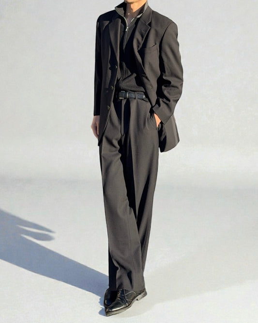 Emporio Armani 2001 3B Black Wool Suit - L Jacket / 34" Waist