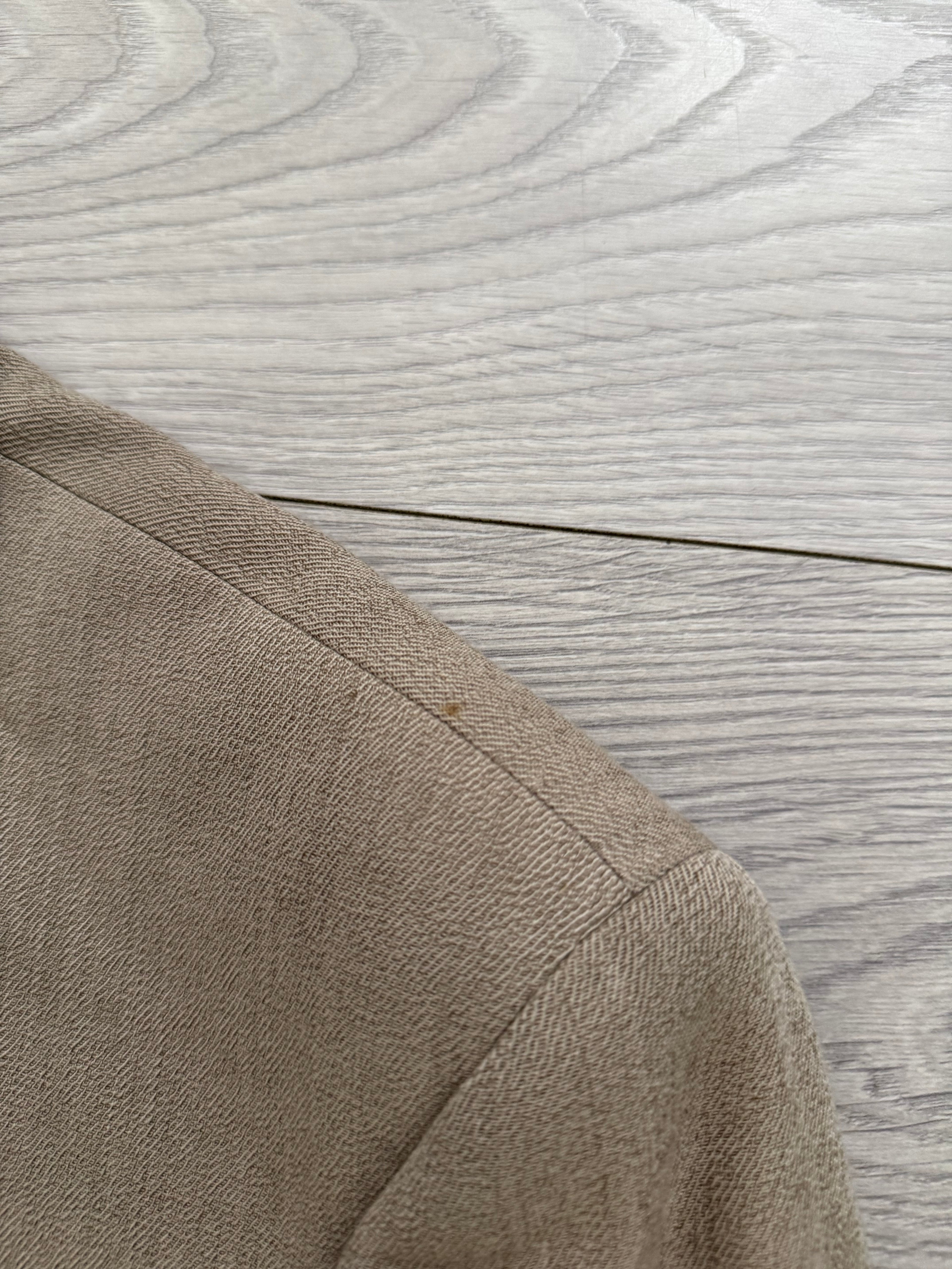 Paul Smith 1990s 3B Double Pleat Crepe Weave Wool Suit Stone Beige - Size L Jacket / 31" Waist