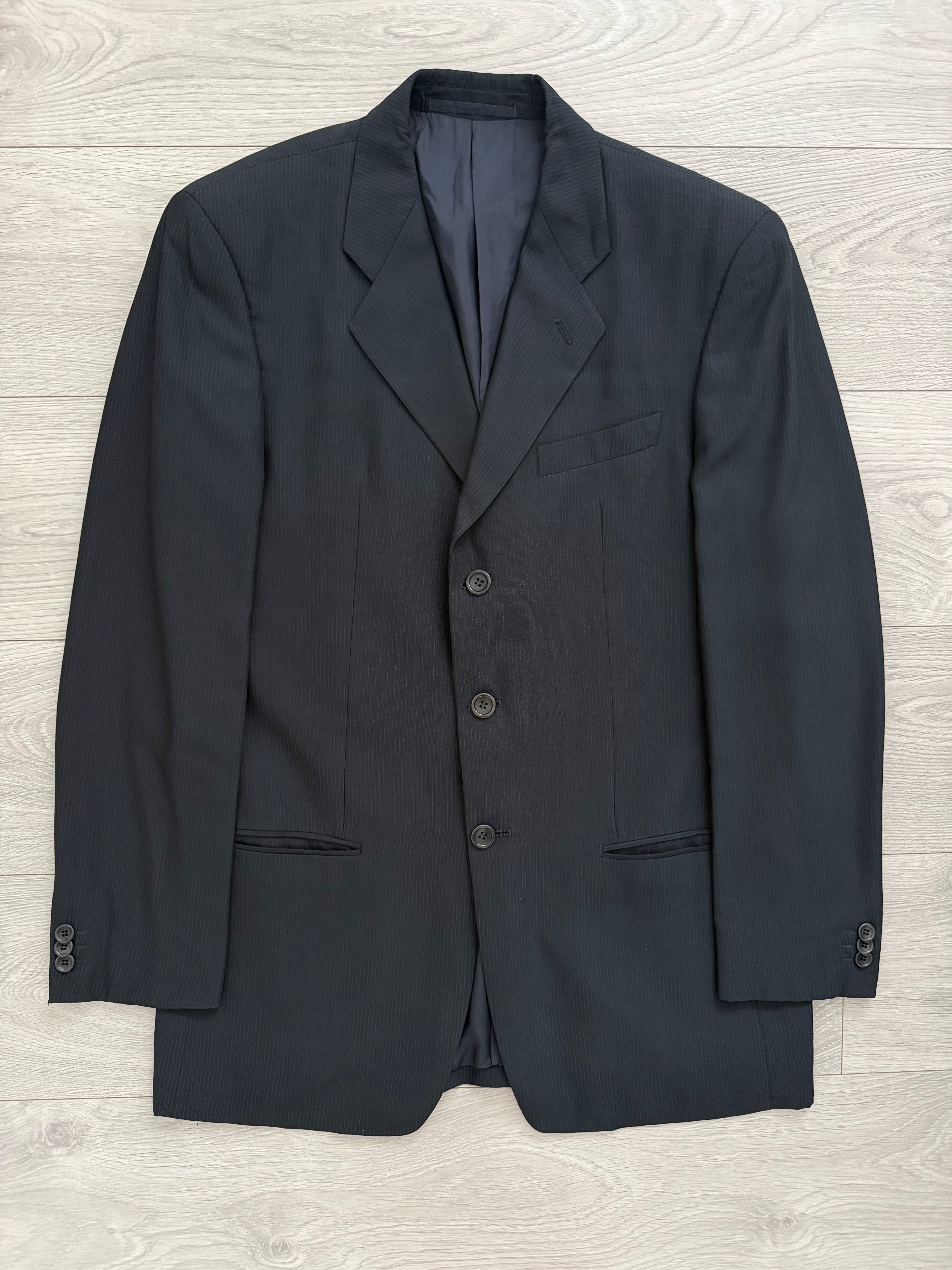 Armani 1990s 3B Pleated Wool Pinstripe Suit - Size M Jacket / 30" Waist