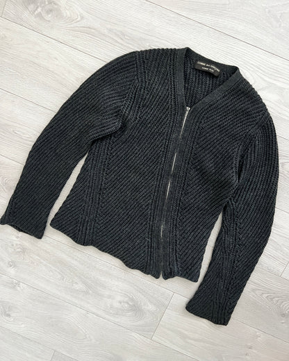 Comme Des Garcons Homme Plus AW1997 'Magic of Bias' Twisted Zip-Front Knit - Size S