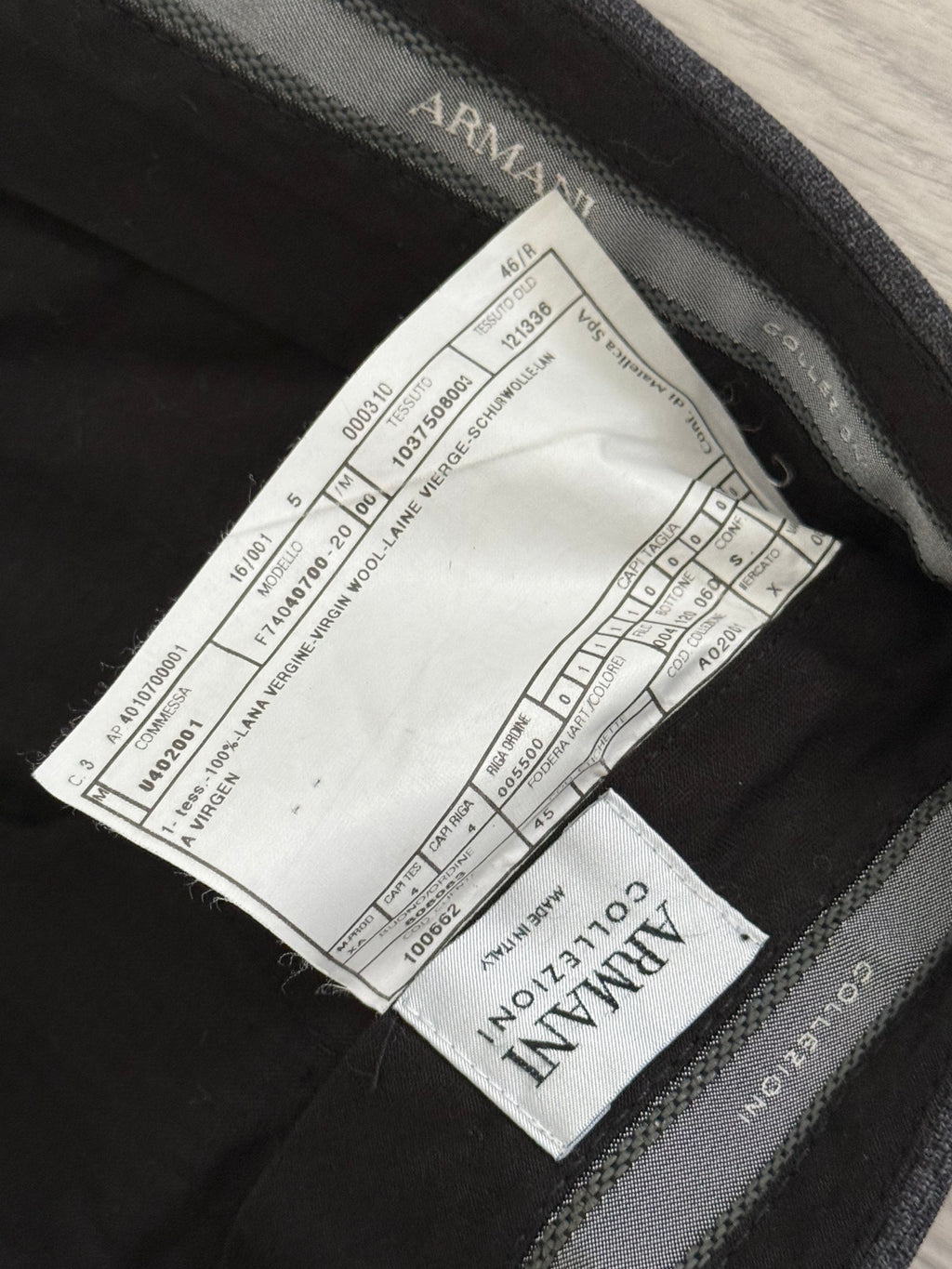 Armani 2000s Pleated Wool Grey Pants - Size 30" Waist