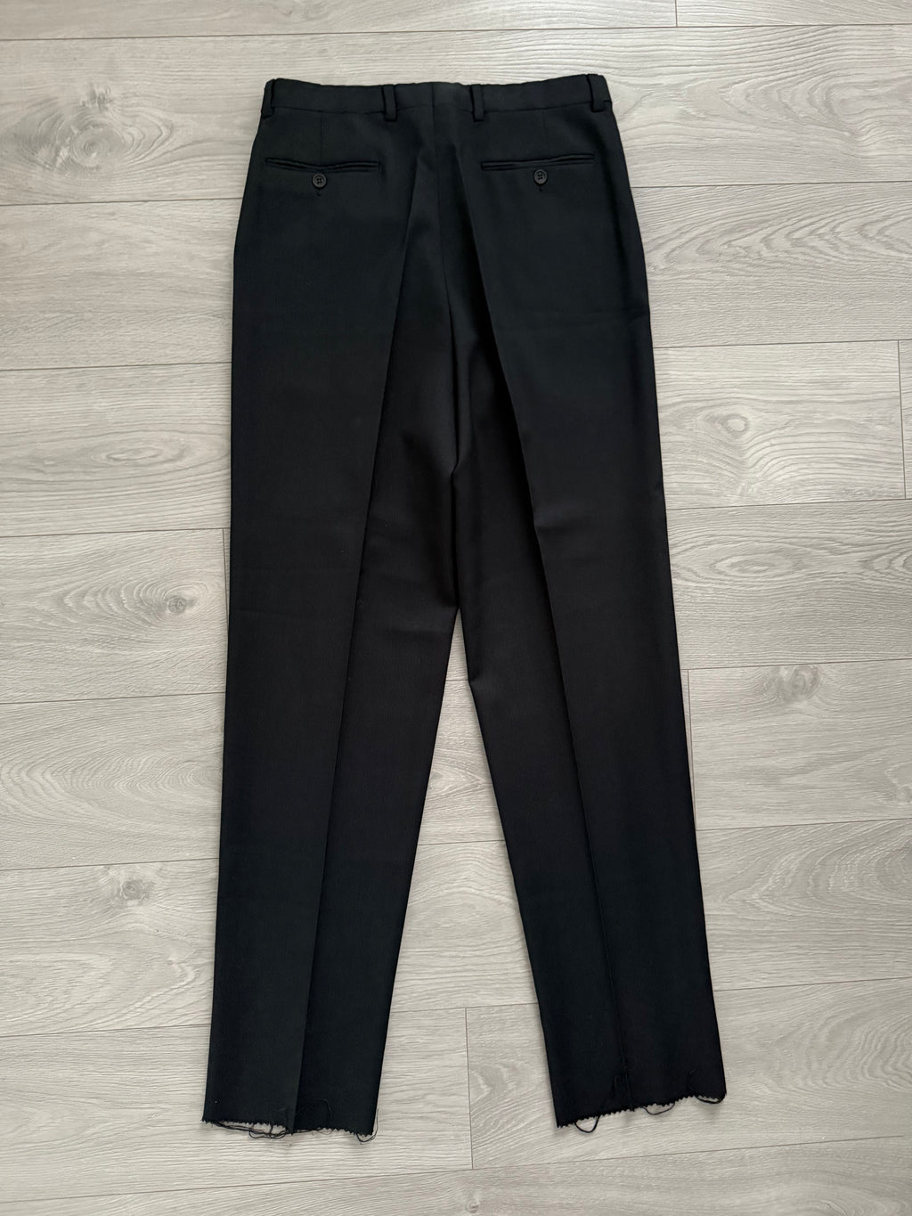 Giorgio Armani 1980s Double Breasted Pleated Wool Suit Black New - Size L Jacket / 32" Waist