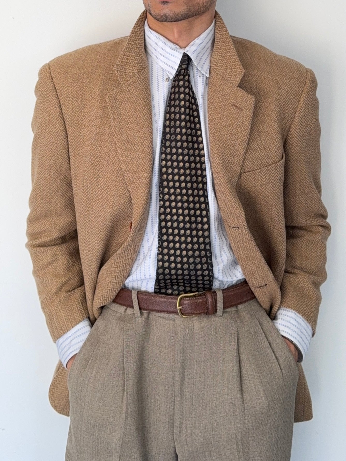 Giorgio Armani 1980s Wool Cashmere 3B Sports Jacket Blazer - Size M