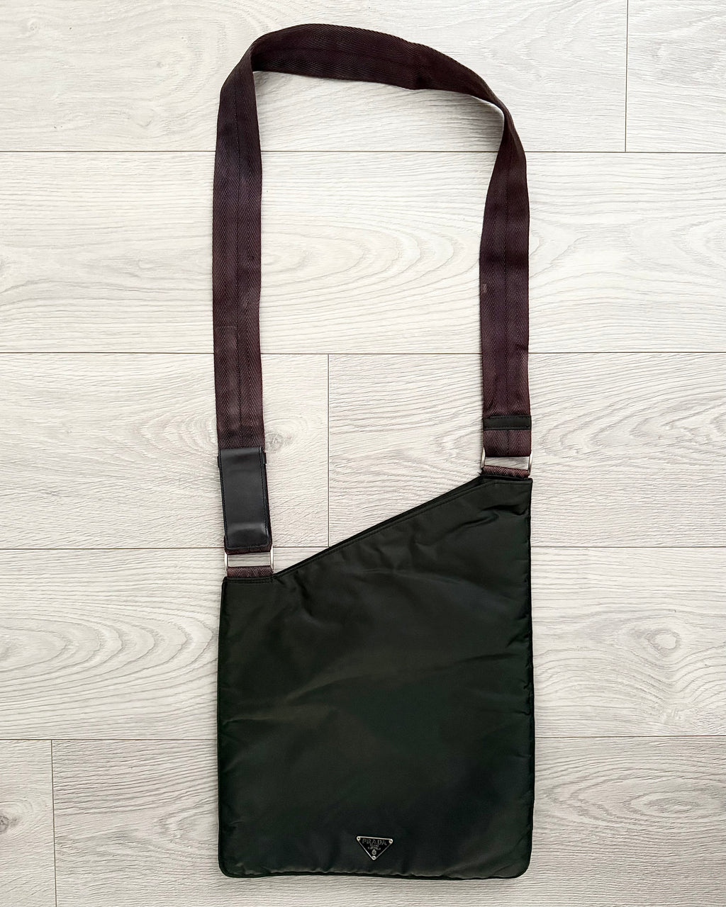 Prada FW1998 Anatomical Plaque Logo Nylon Crossbody Bag