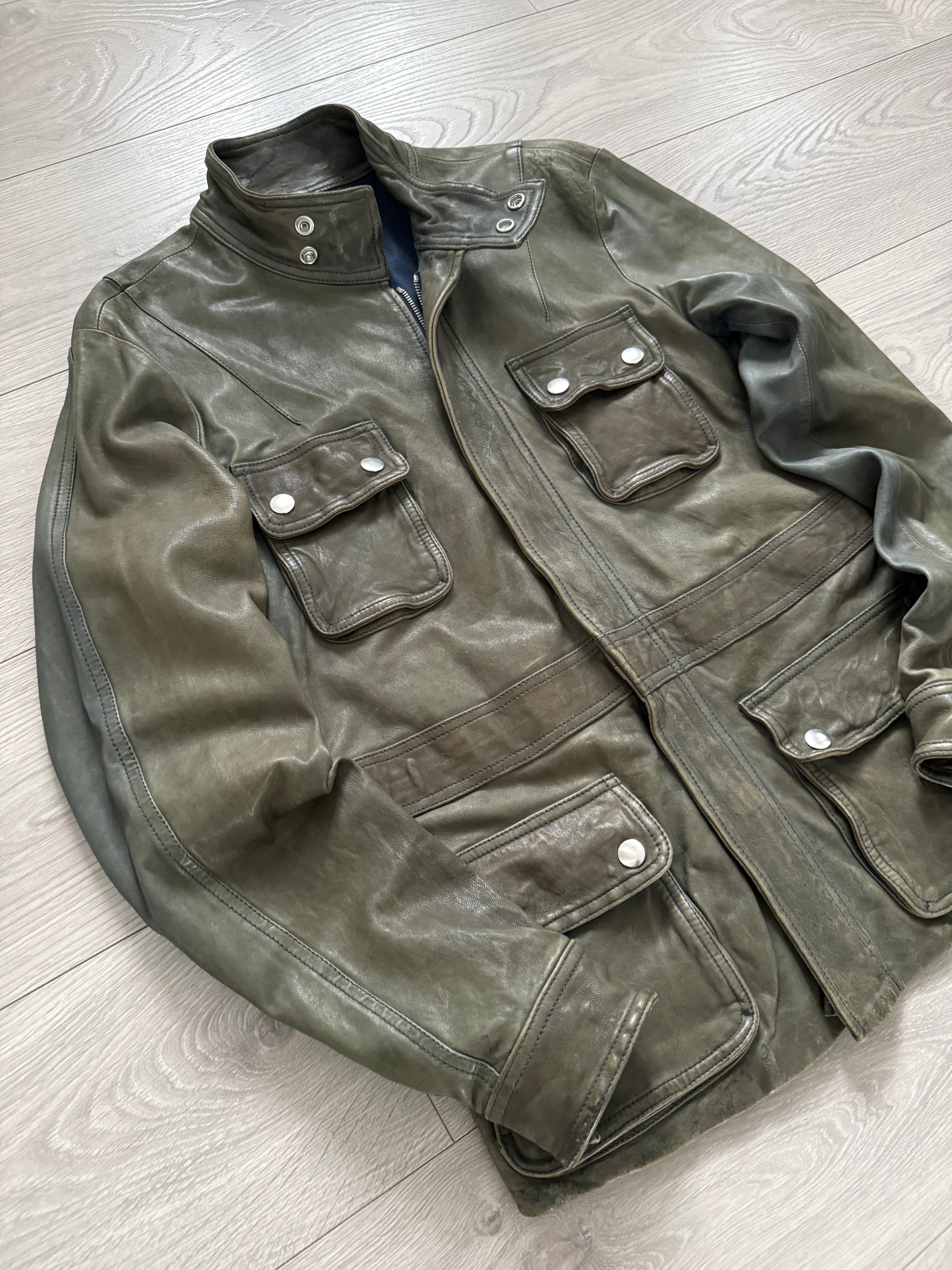 Emporio Armani FW2011 Overdyed Leather Jacket - Size S