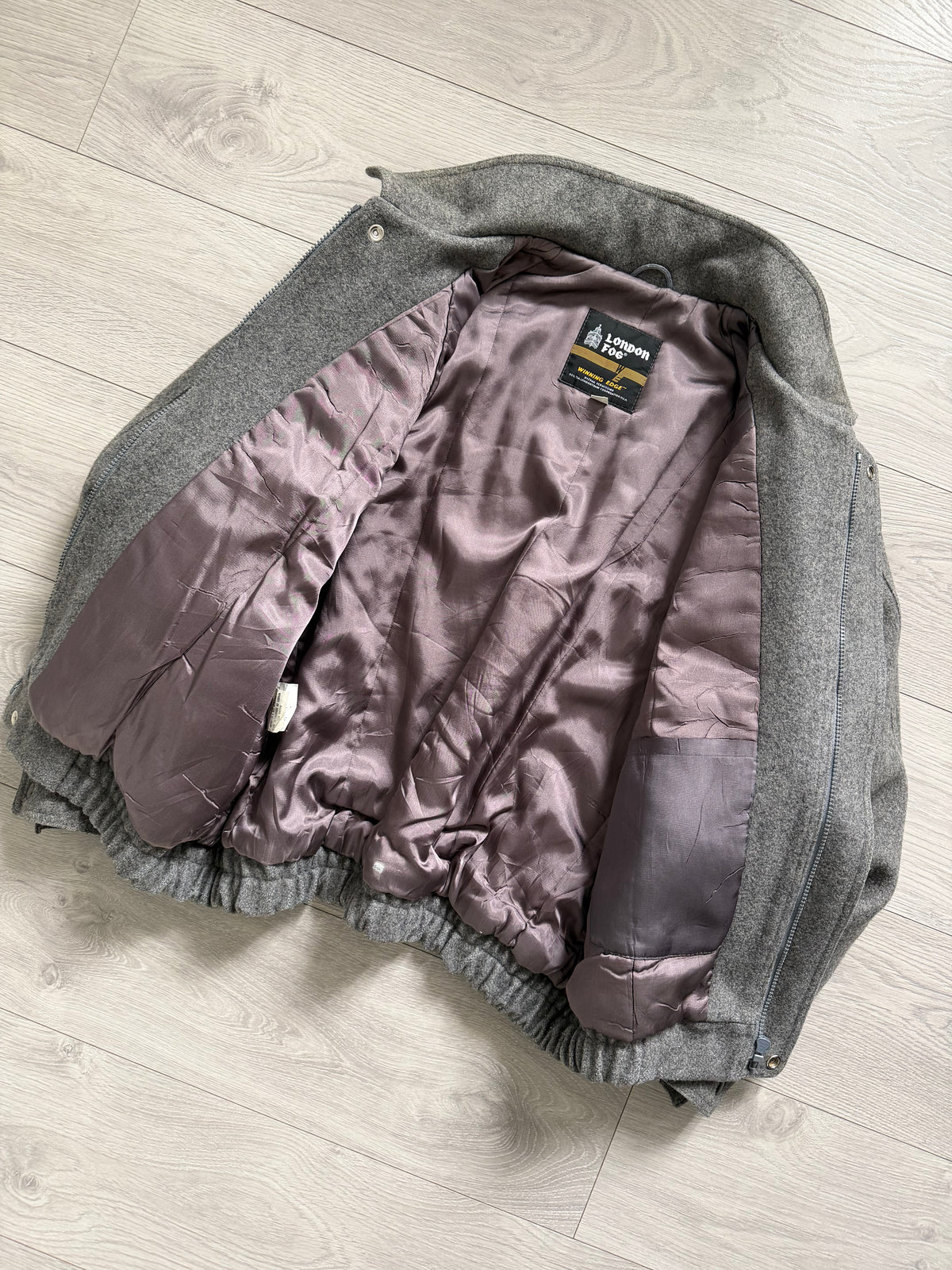 London Fog Vintage 1990s Wool Blouson Bomber Jacket - Size L