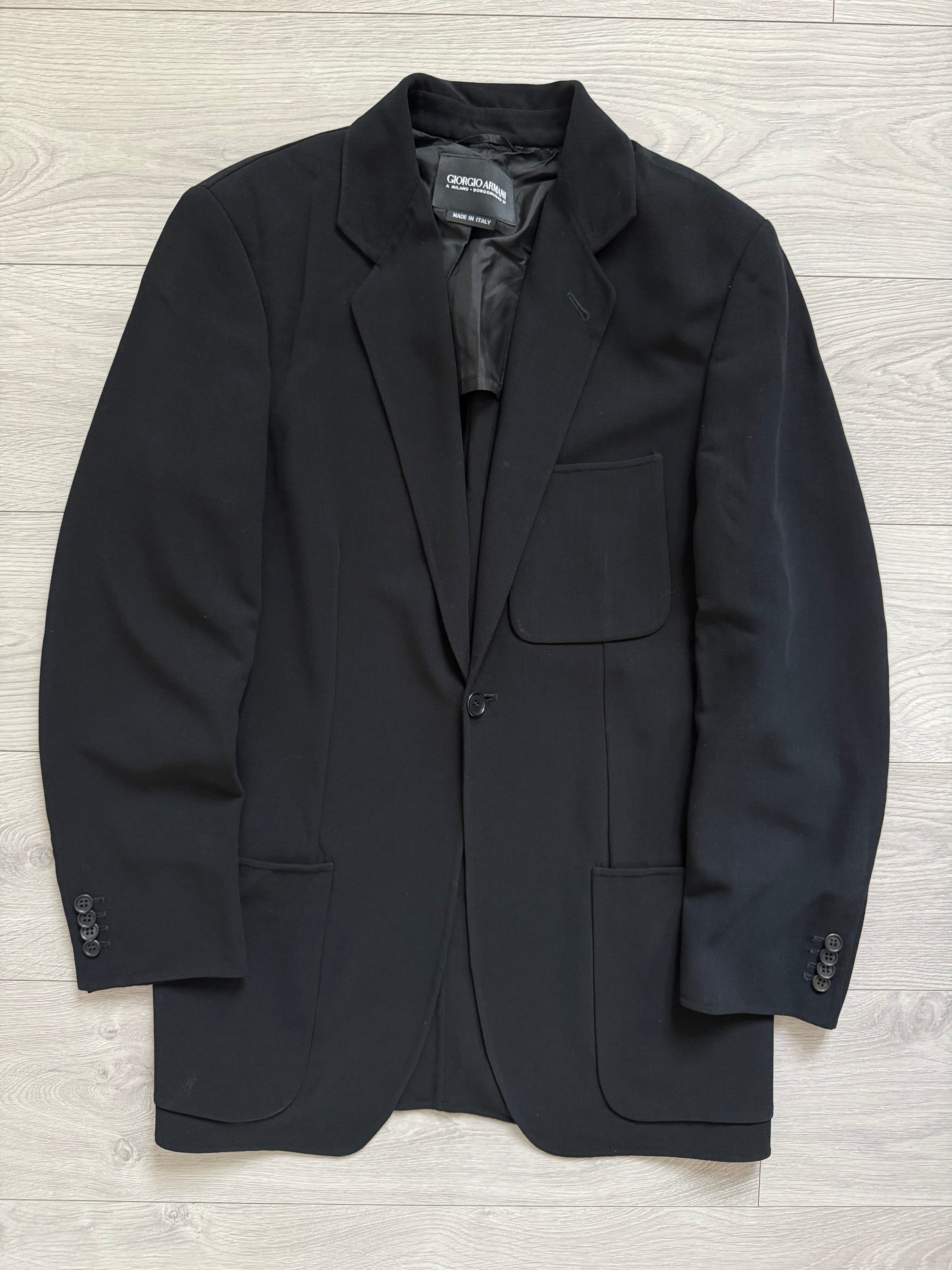 Giorgio Armani Black Label 1990s 1B Draped Lightweight Wool Jacket - Size S