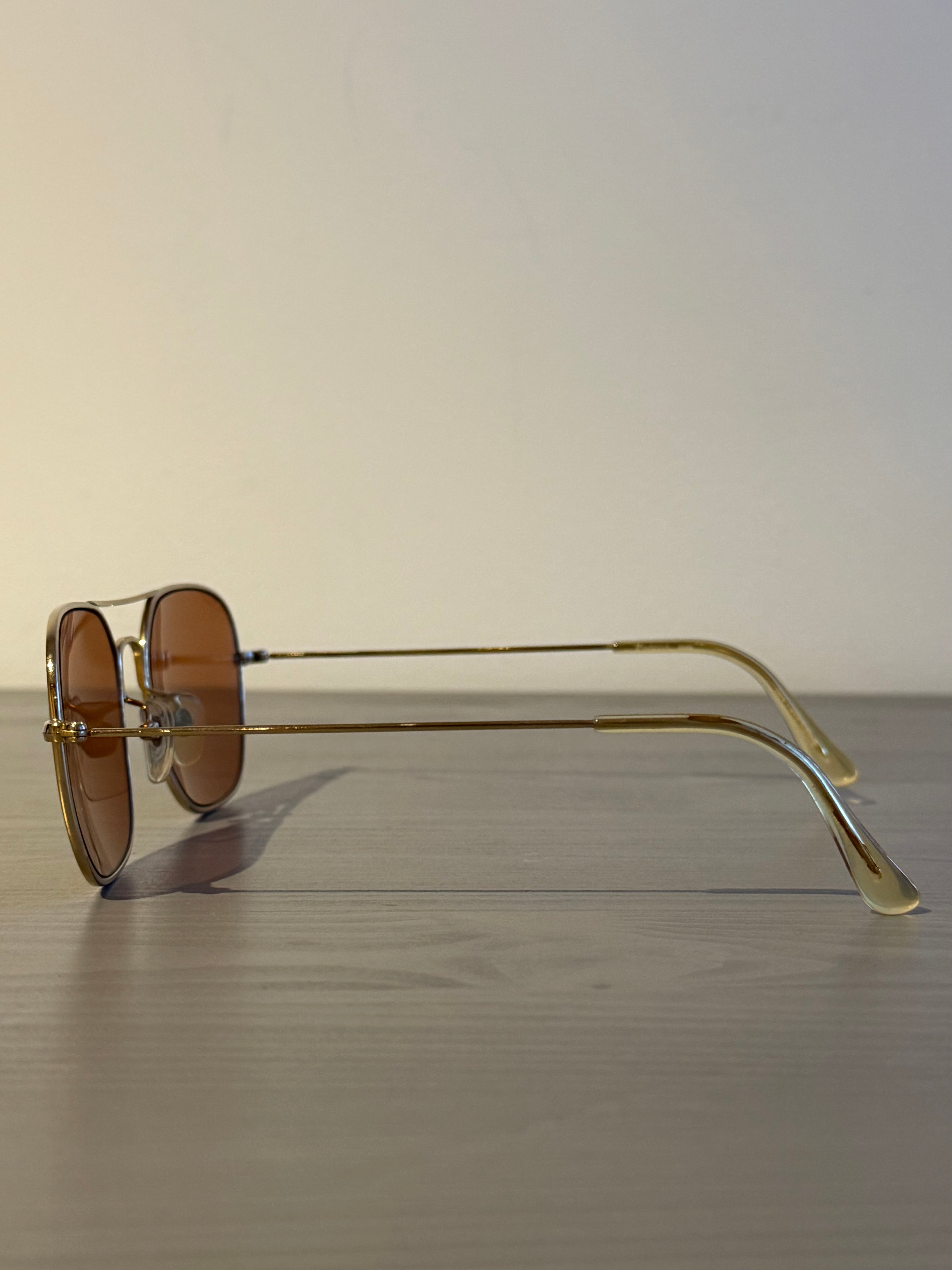 Helmut Lang 1999 Titanium Metal Aviator Sunglasses