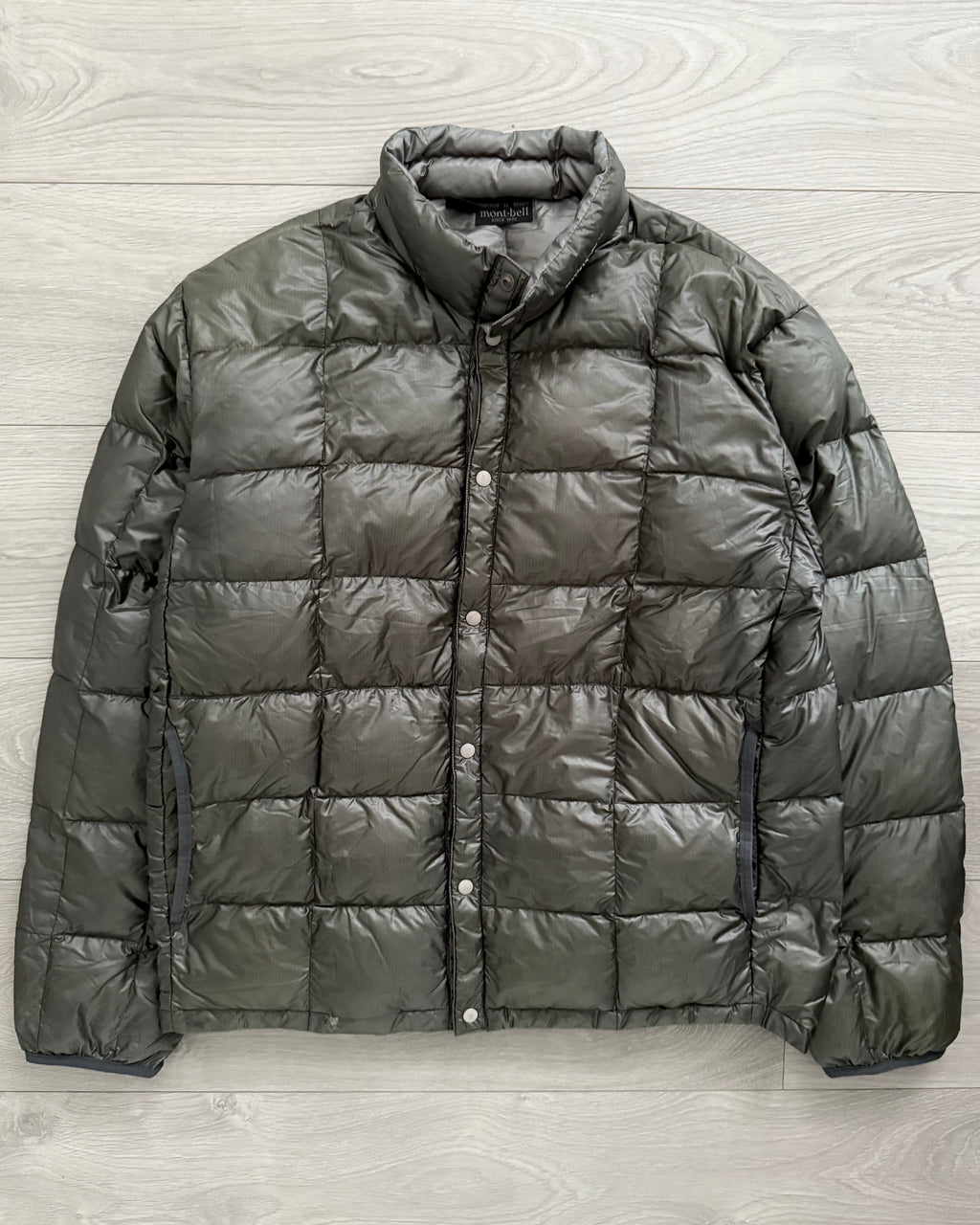 Montbell 00s Square Stitch Snap Front Down Jacket - Size L