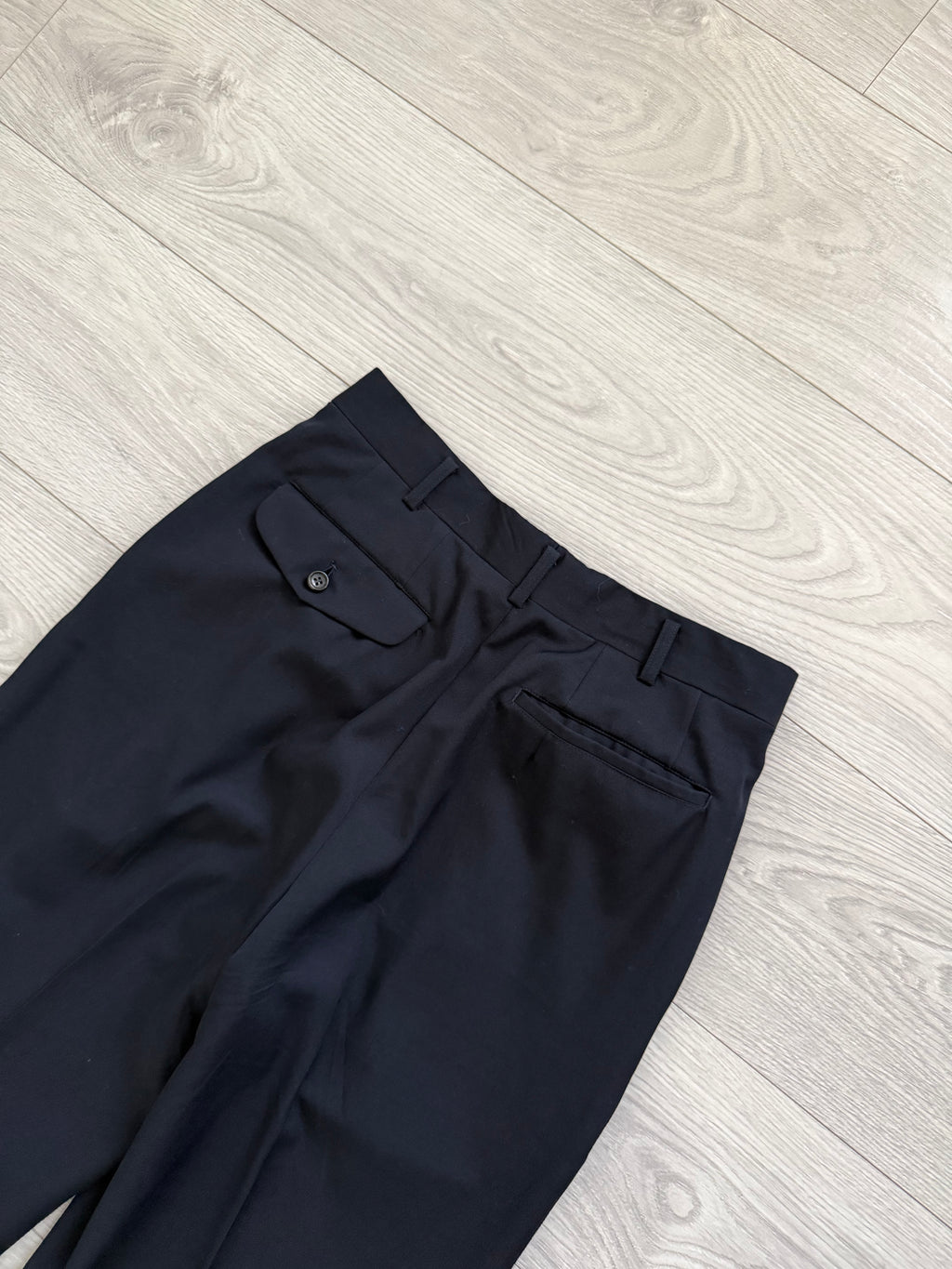 Comme Des Garcons Homme 1992 Double Breasted Pleated Wool Navy Suit - Size M Jacket / 30" Waist