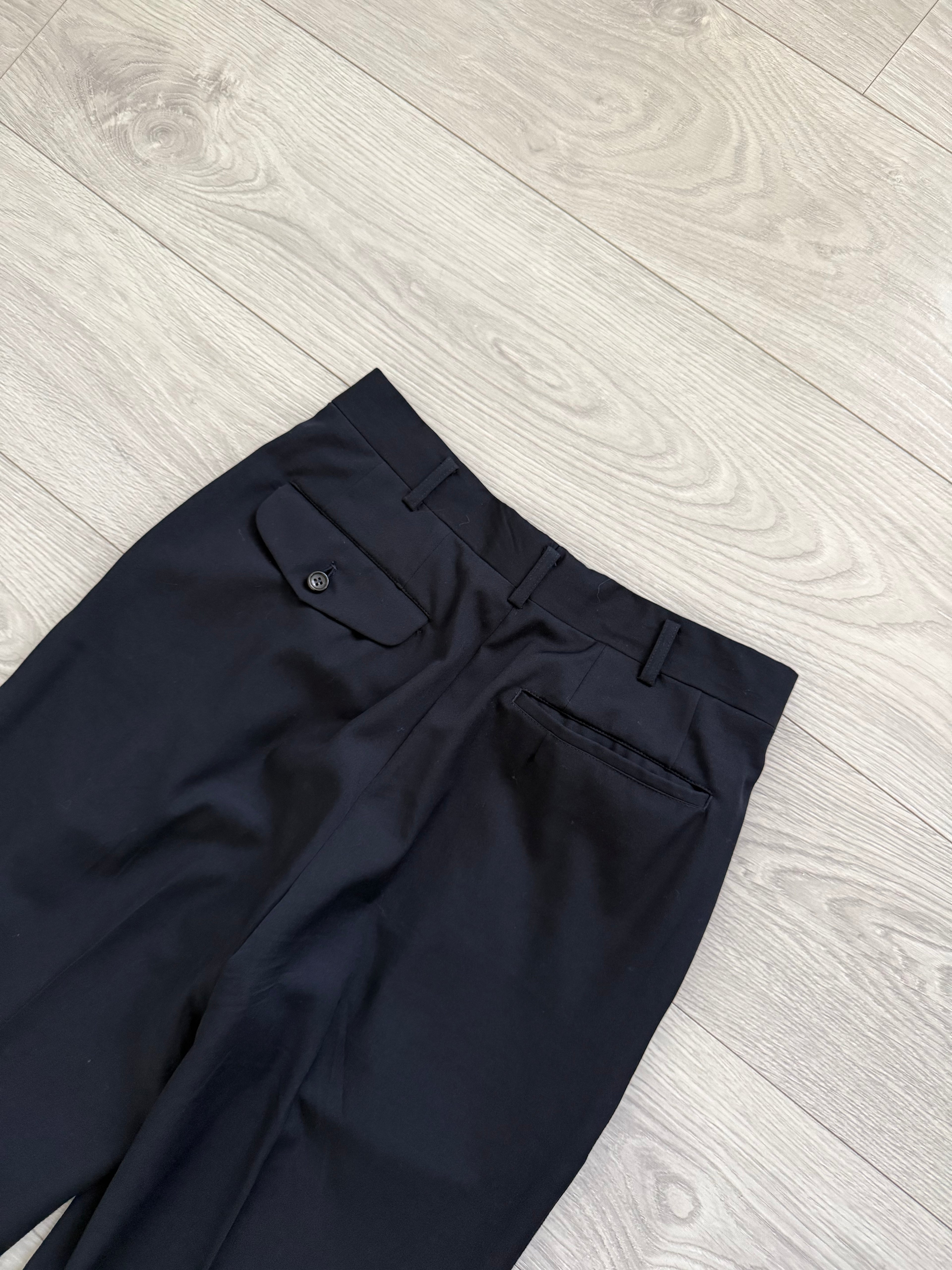 Comme Des Garcons Homme 1992 Double Breasted Pleated Wool Navy Suit - Size M Jacket / 30" Waist