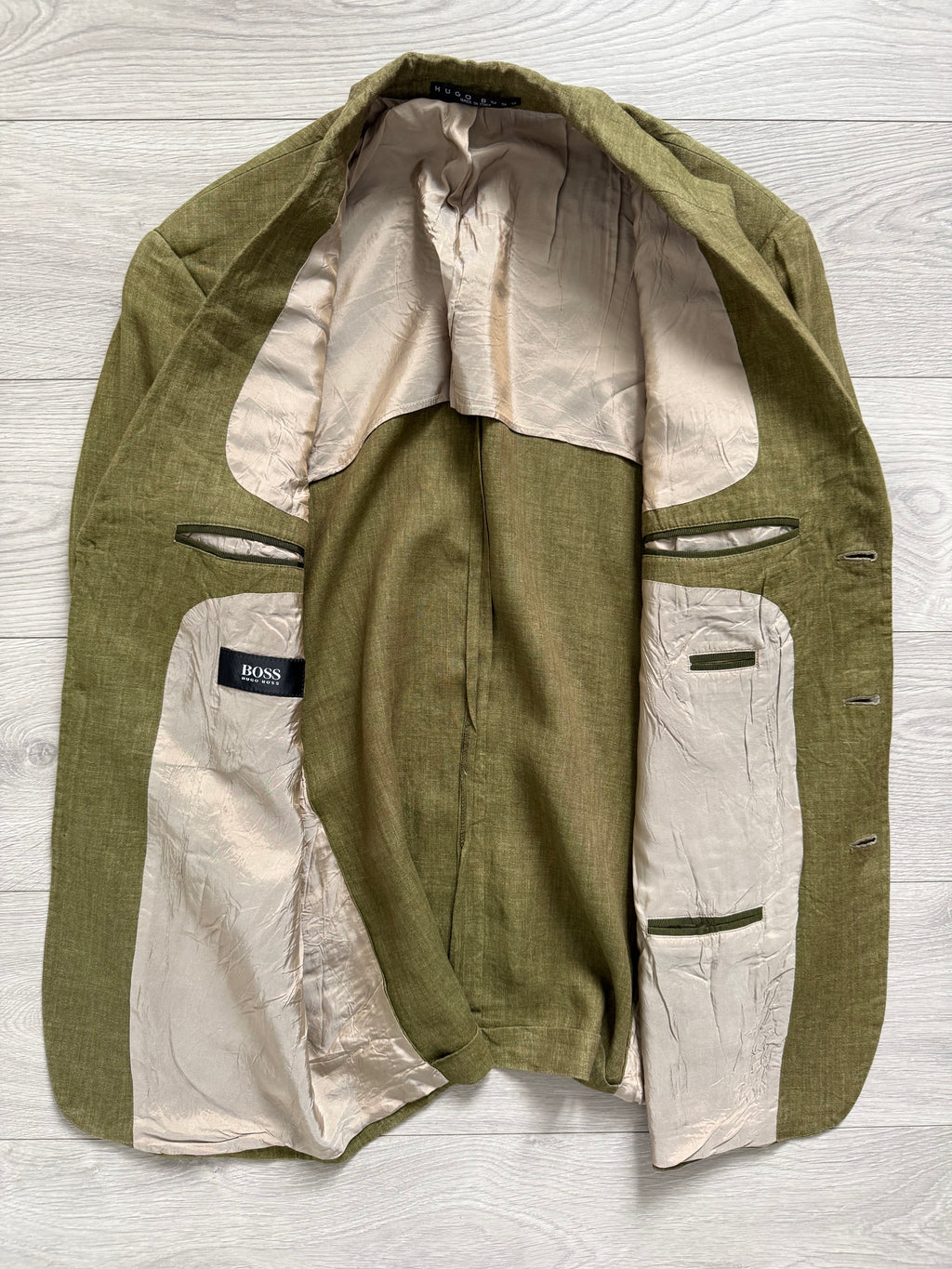 Hugo Boss 1990s 'Maputo' 3B Linen Sports Jacket - Size M